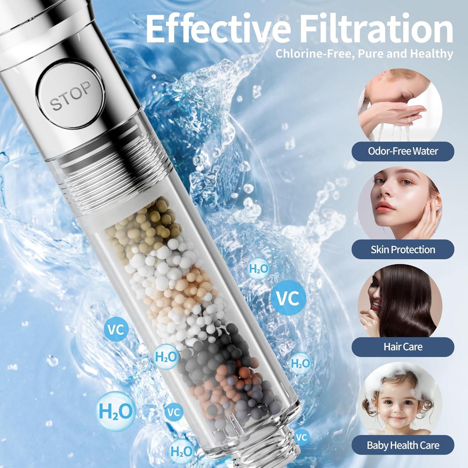 Cabezal de Ducha KAIYING Alta Presión 4 Modos Filtrado Cromo