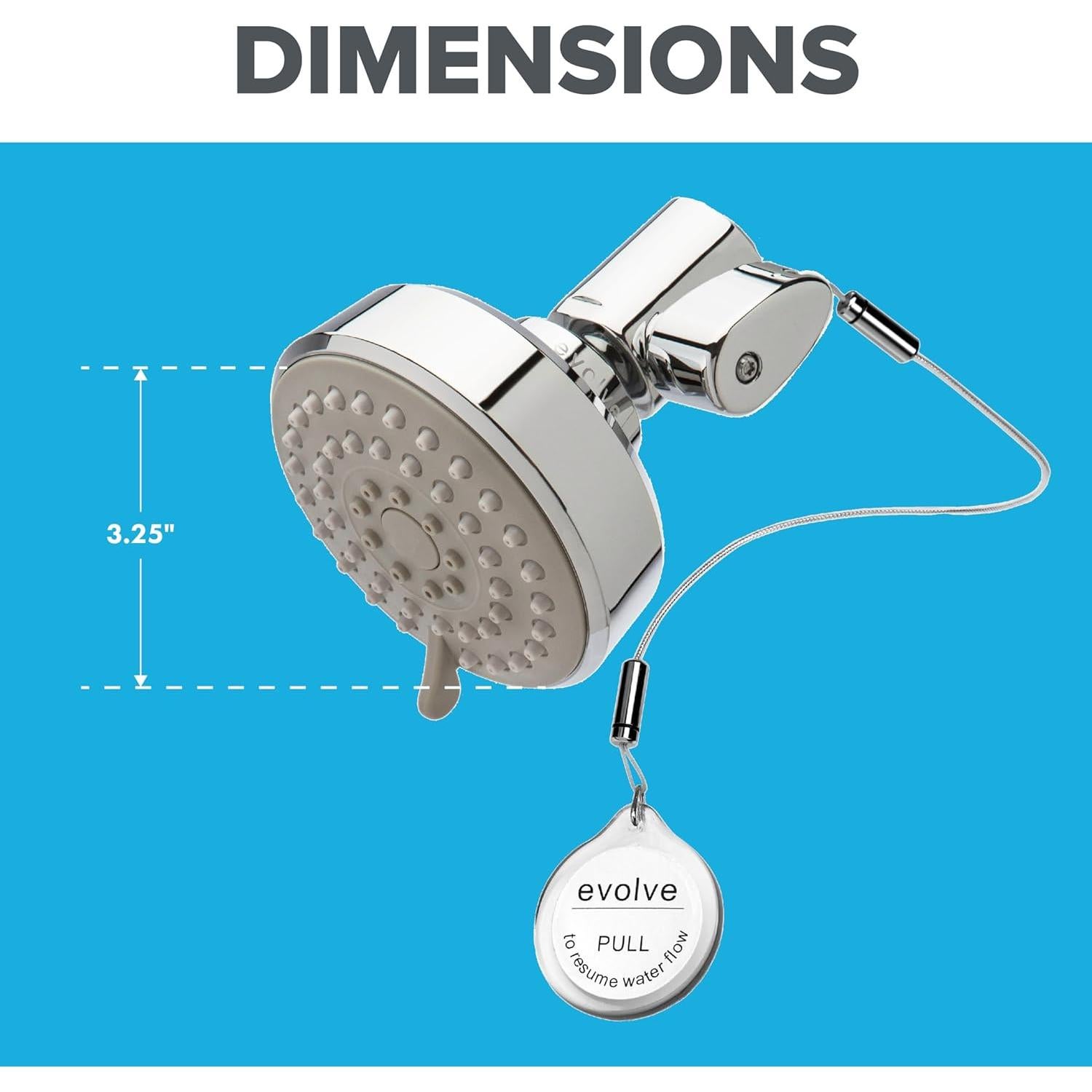 Cabezal de Ducha ShowerStart EV3021-CP150-SB Ahorro Agua 1.5 GPM