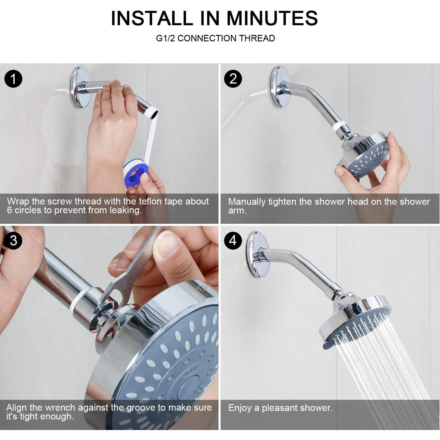 Cabezal de Ducha HOPOPRO Alta Presión 4.1" 5 Modos Cromo