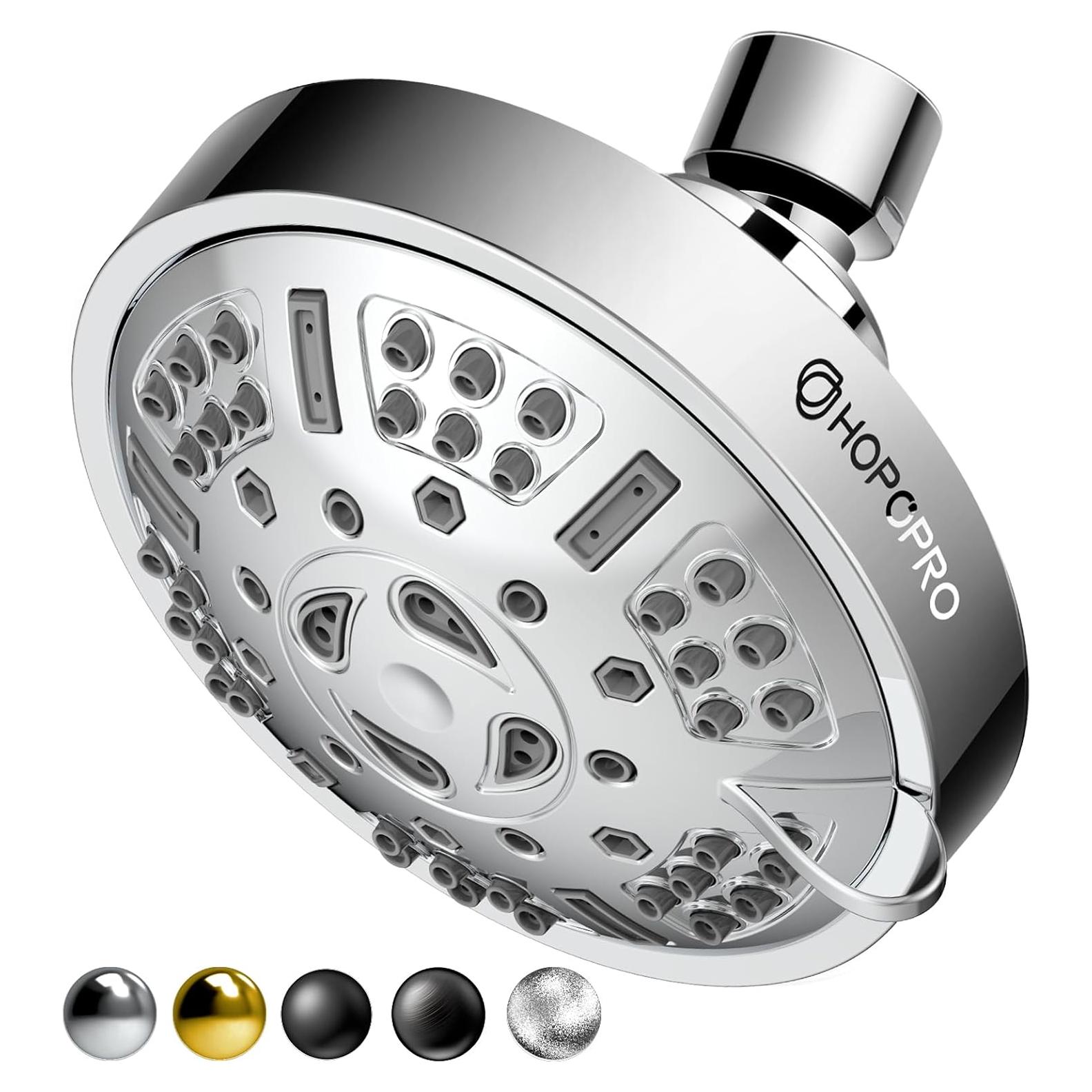 Cabezal de Ducha HOPOPRO Alta Presión 9 Modos Cromo 4.1"