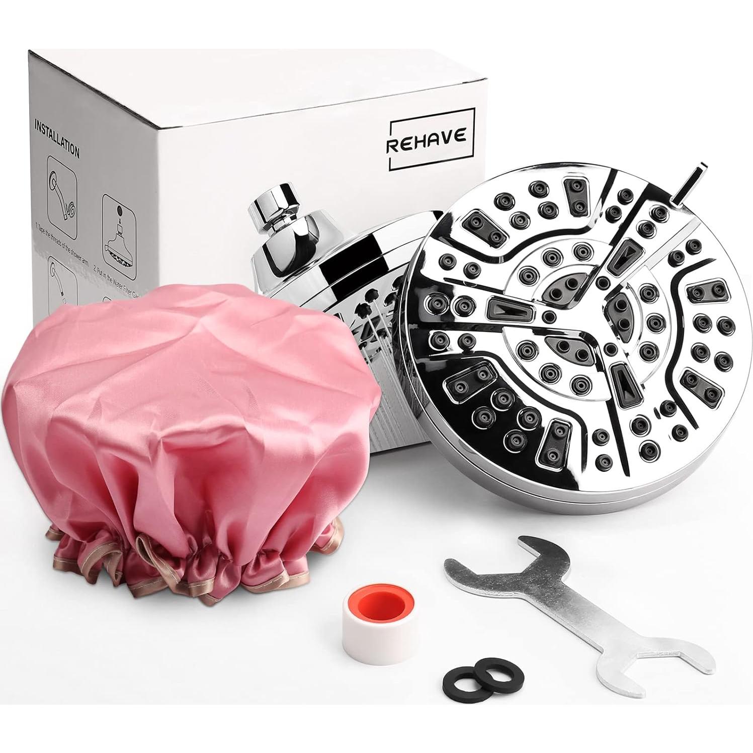 Cabezal de Ducha REHAVE 5.1" Cromado 8 Modos 63 Jets