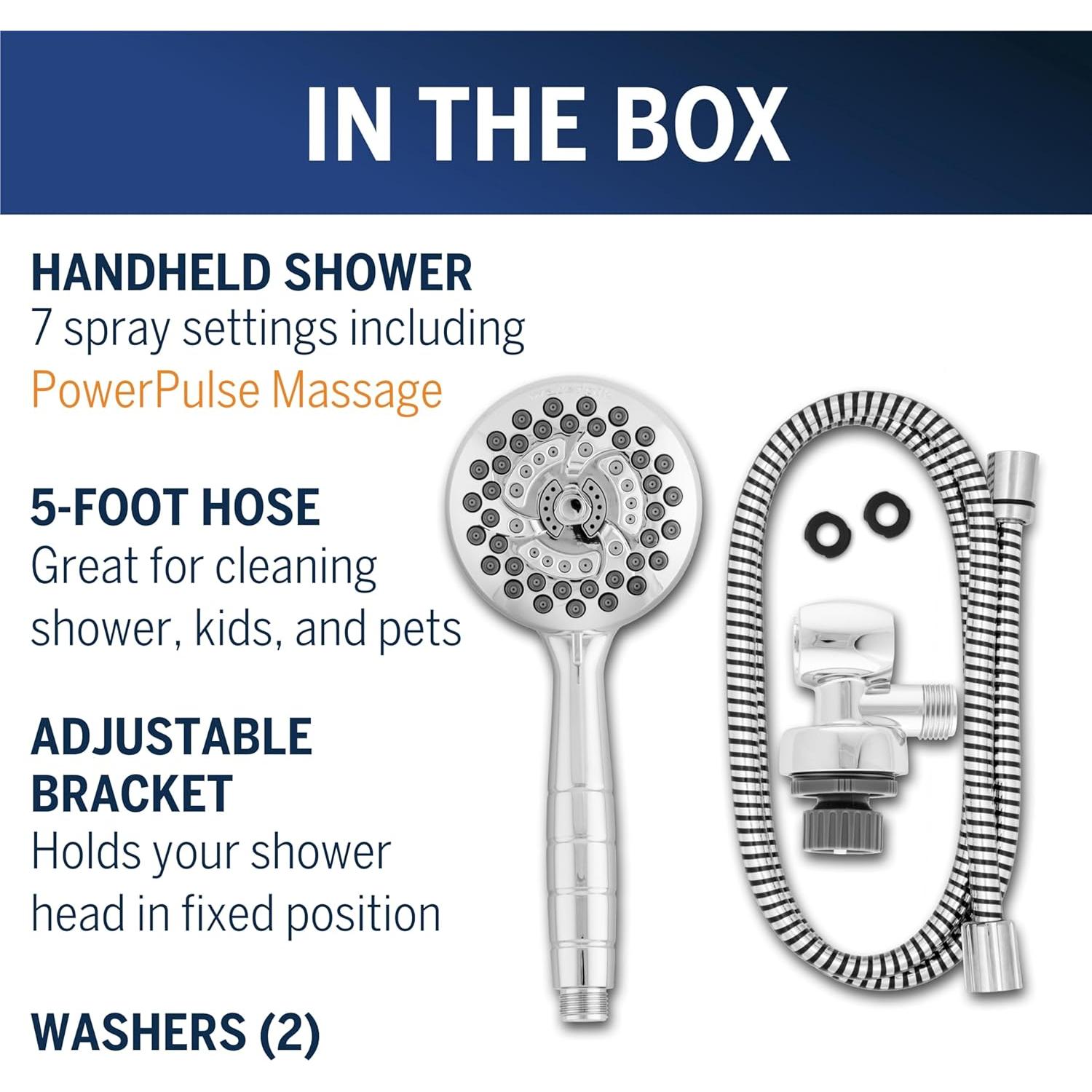 Cabezal de Ducha de Mano Waterpik XRO-763E Cromo 7 Modos