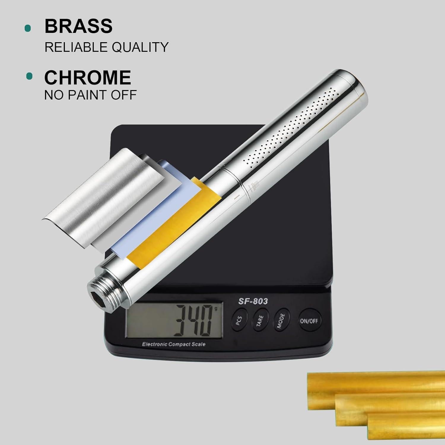 Cabezal de Ducha de Mano Hoimpro 2 en 1 Cromo 150 cm