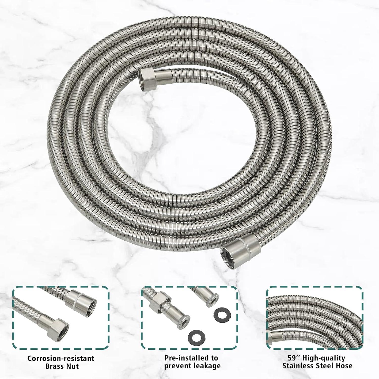 Cabezal de Ducha de Mano Hoimpro 2 en 1 Cromo 150 cm