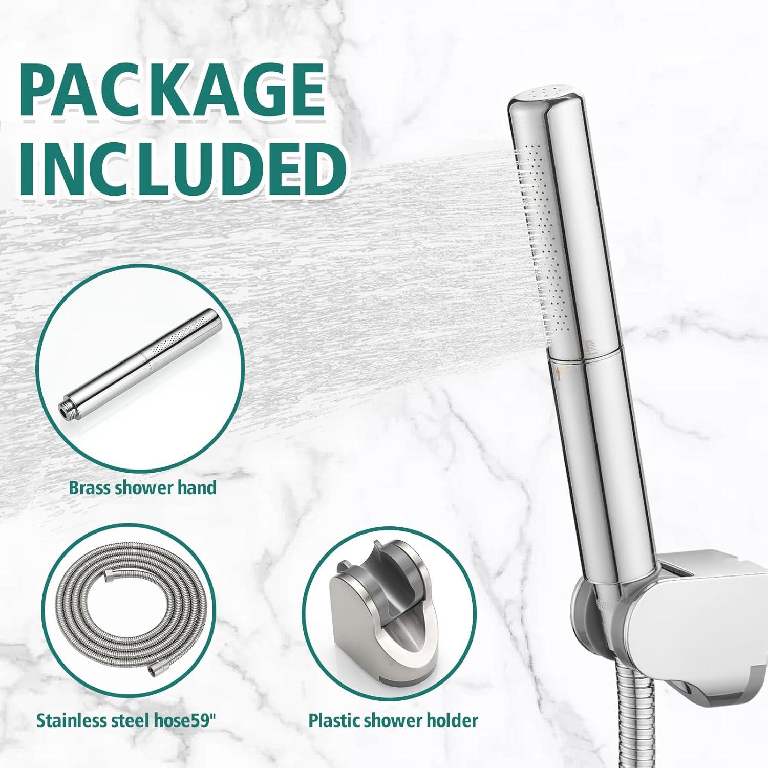 Cabezal de Ducha de Mano Hoimpro 2 en 1 Cromo 150 cm