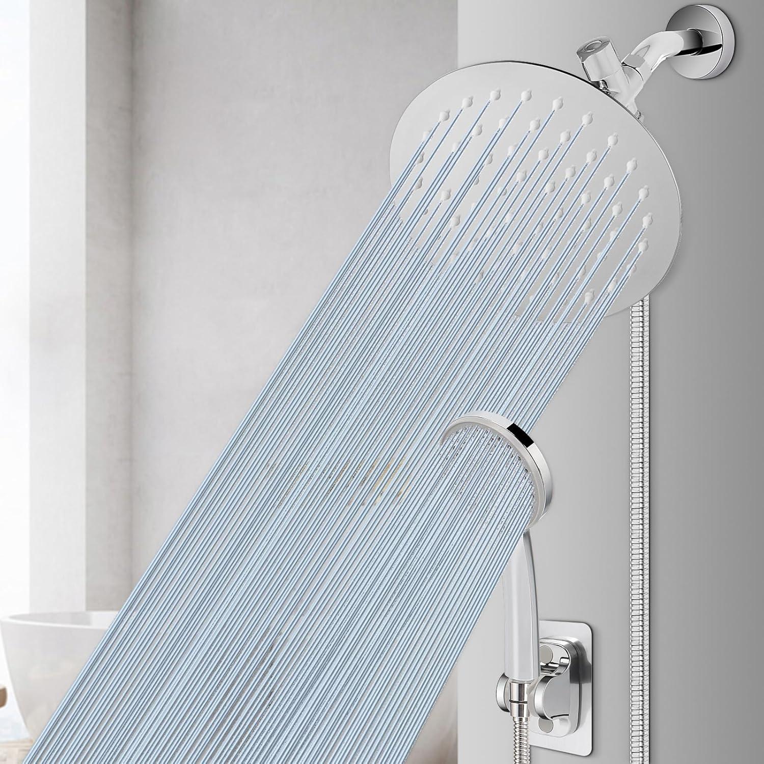 Cabezal de Ducha NearMoon 8" Acero Inoxidable Cromo 5 Modos