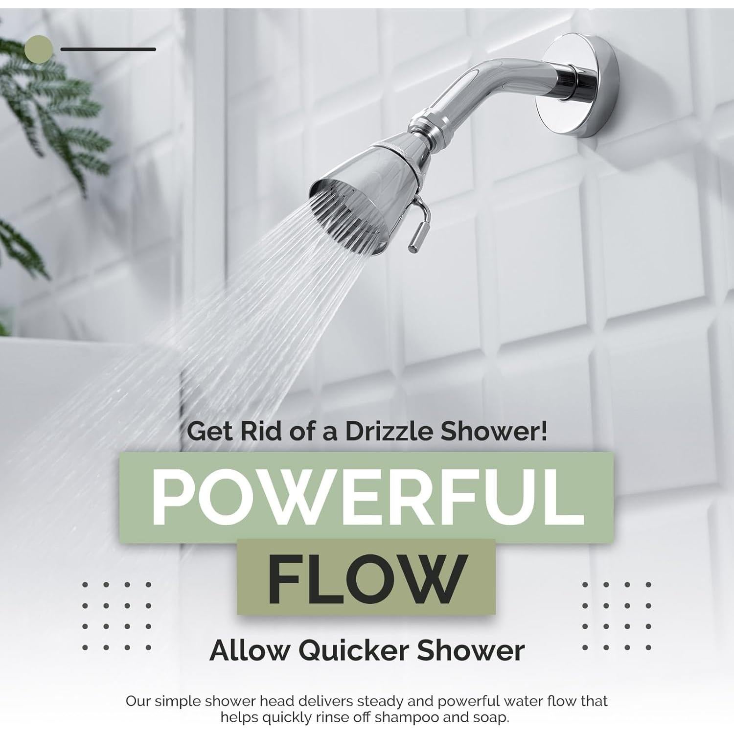 Cabezal de Ducha Angle Simple Cromo Ajustable 9.46 L/min