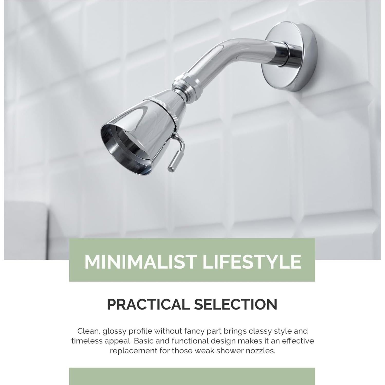 Cabezal de Ducha Angle Simple Cromo Ajustable 9.46 L/min