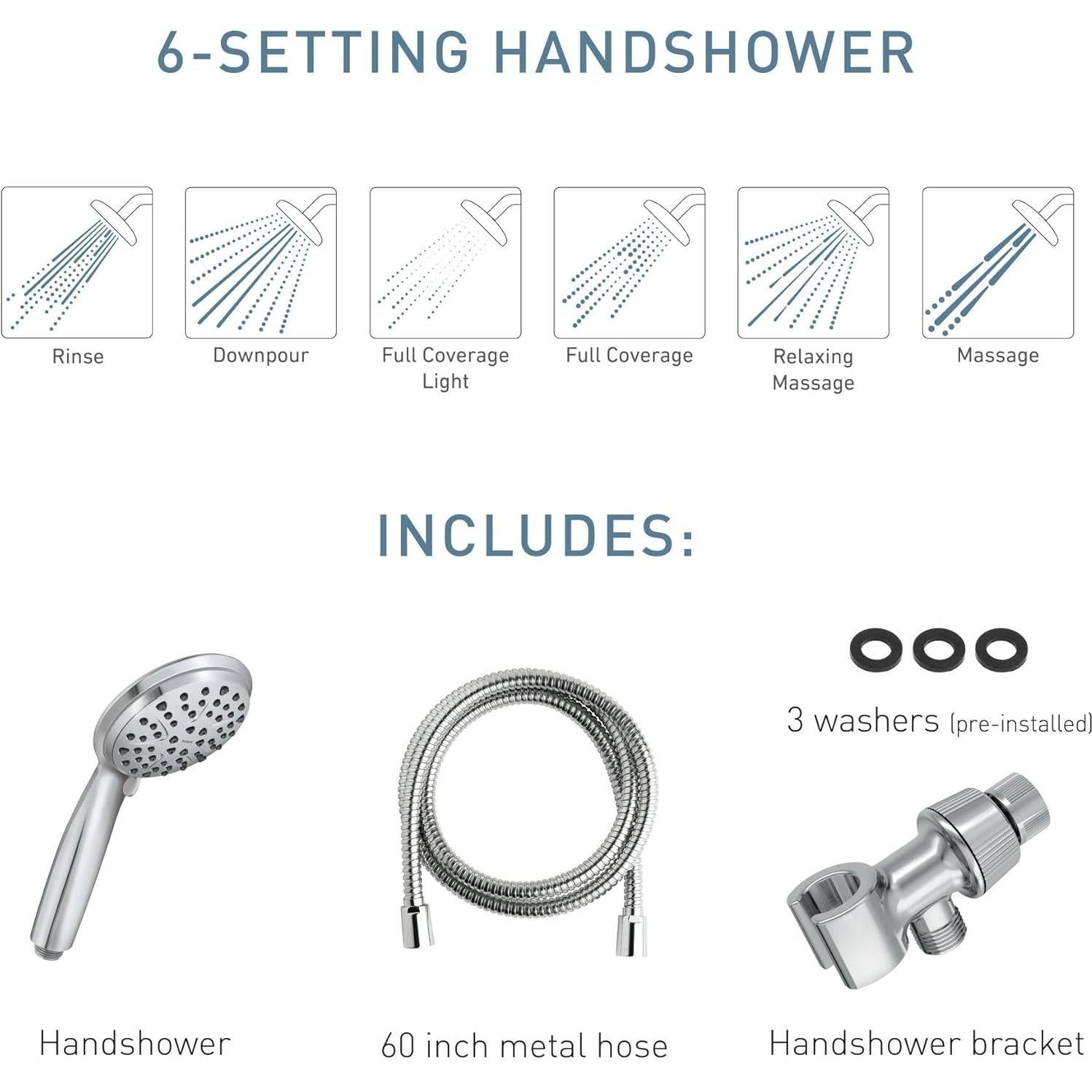 Cabezal de Ducha Moen Attune 6 Funciones Cromado 218H0