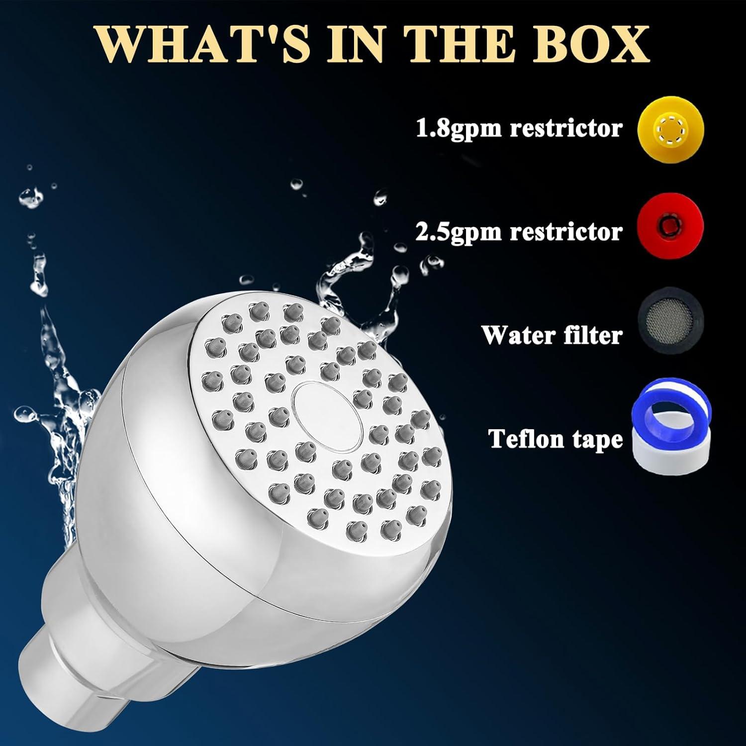 Cabezal de Ducha Kinbrace 3" Alta Presión Cromo Anti-obstrucción