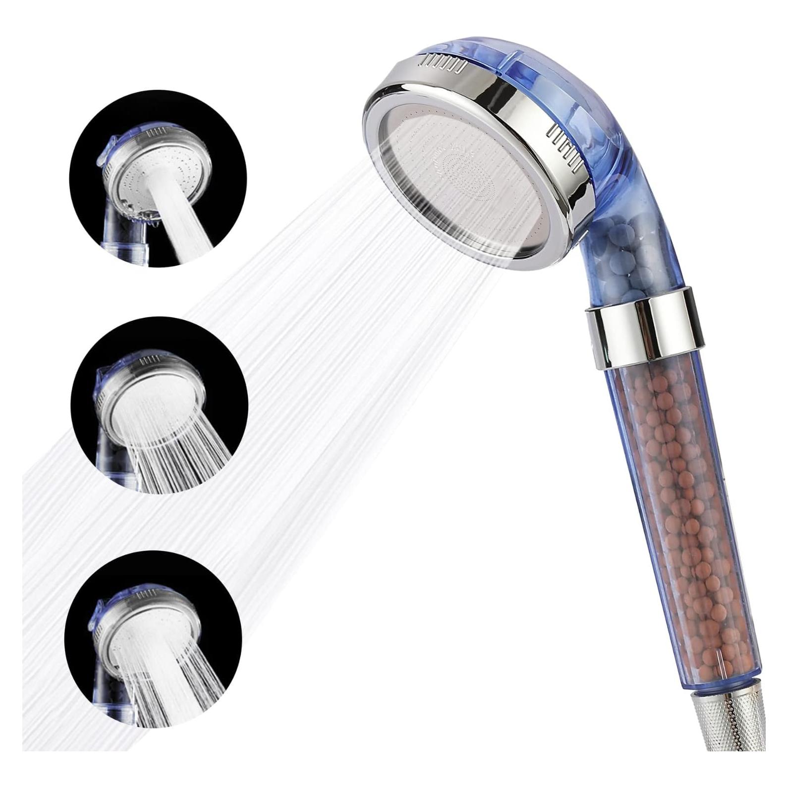 Filtro de Ducha Slick Alta Presión 3 Modos Acero Inoxidable