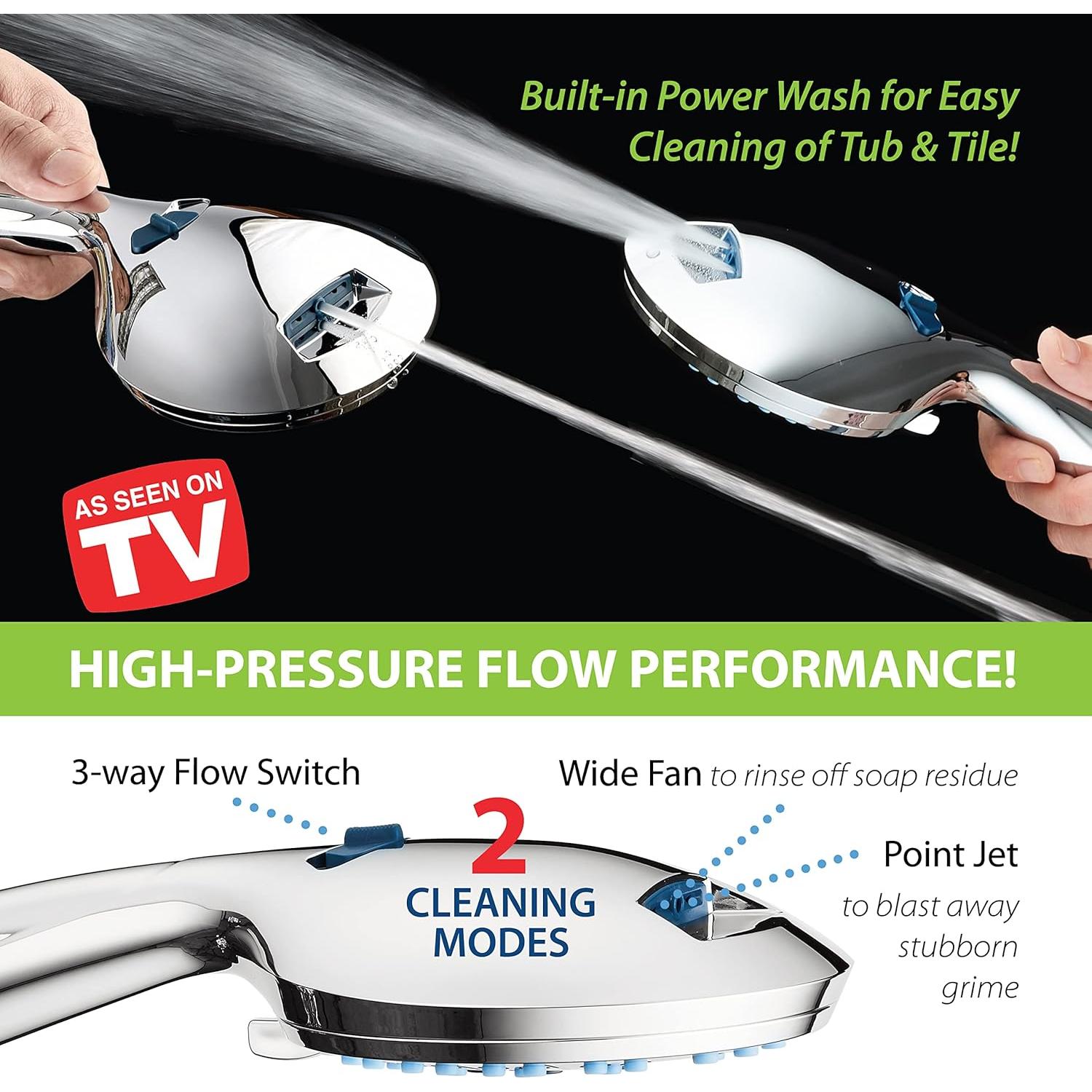 Ducha de Mano AquaCare Hotel Spa con 8 Configuraciones y Manguera 1.83m