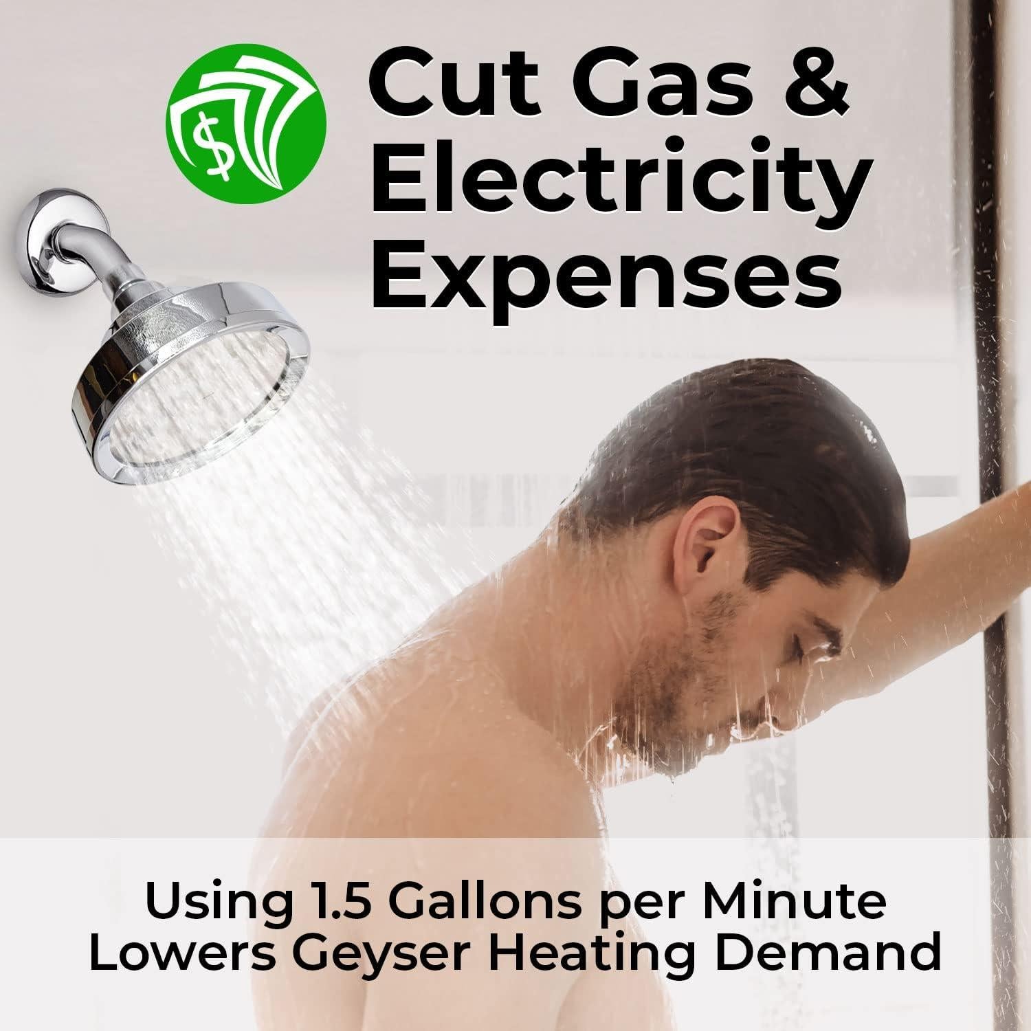 Cabezal de Ducha de Alta Presión Better USA Cromo 5.68 L/min