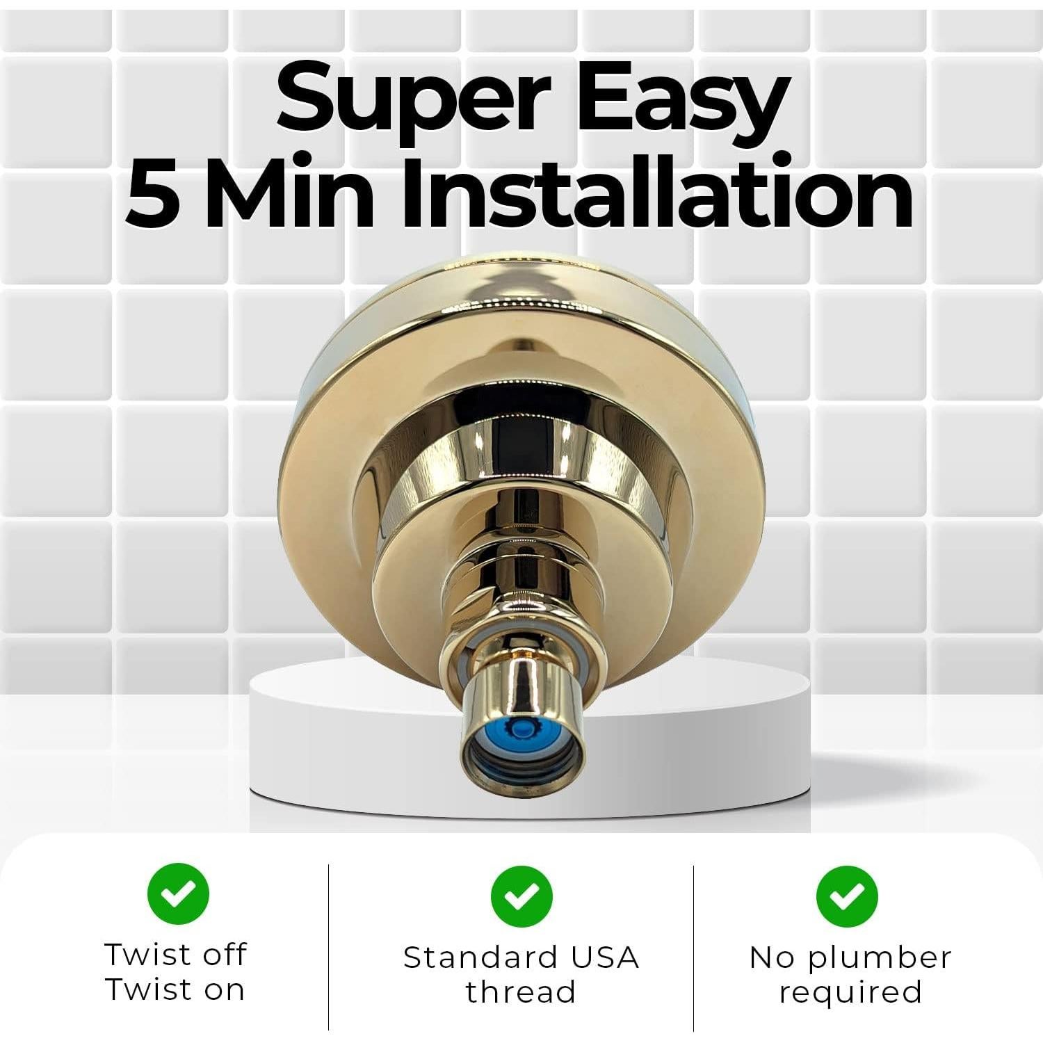 Cabezal de Ducha de Alta Presión Better USA Cromo 5.68 L/min