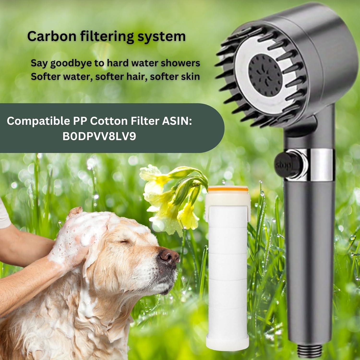 Cabezal de Ducha Alta Presión Genérico 3 Modos Gris Mate