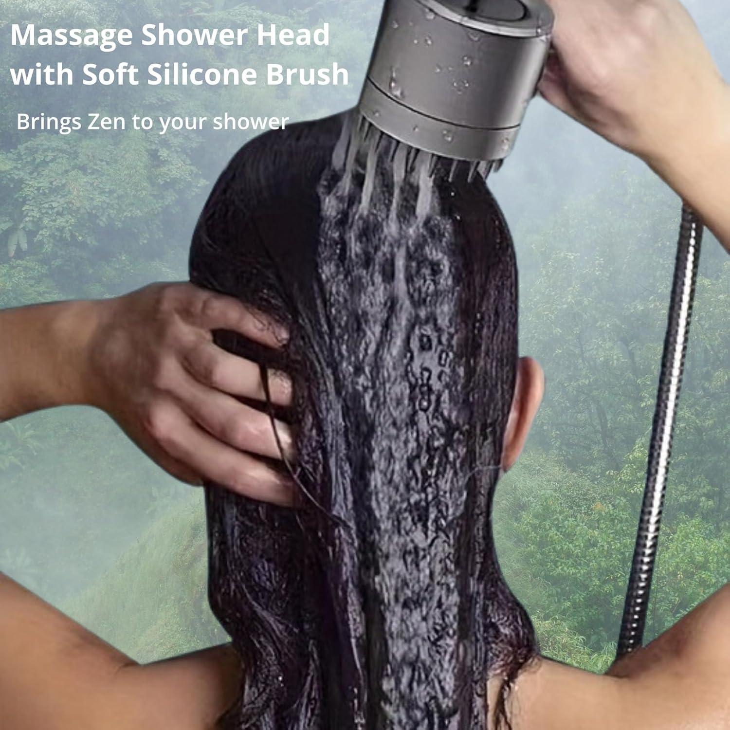 Cabezal de Ducha Alta Presión Genérico 3 Modos Gris Mate