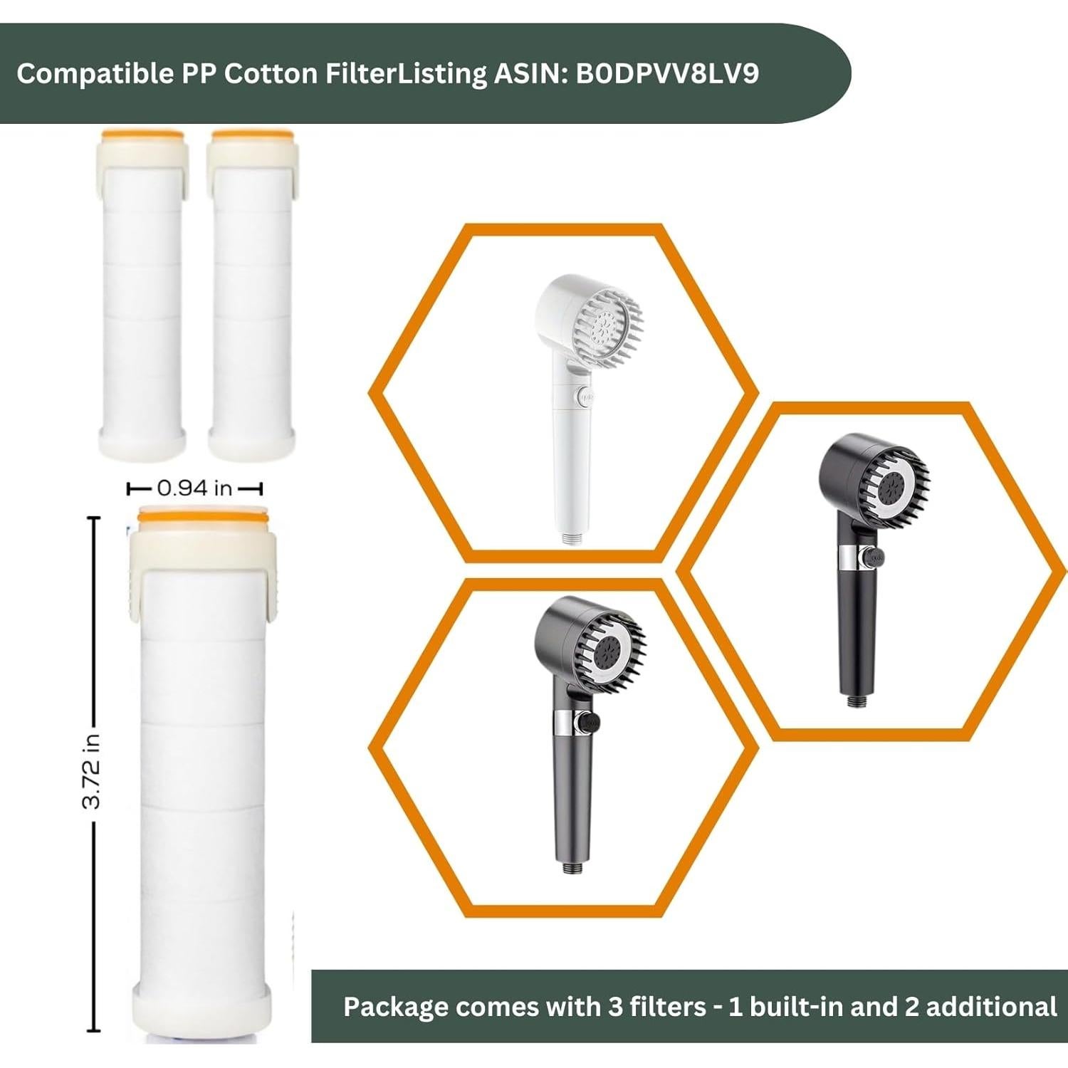 Cabezal de Ducha Alta Presión Genérico 3 Modos Gris Mate