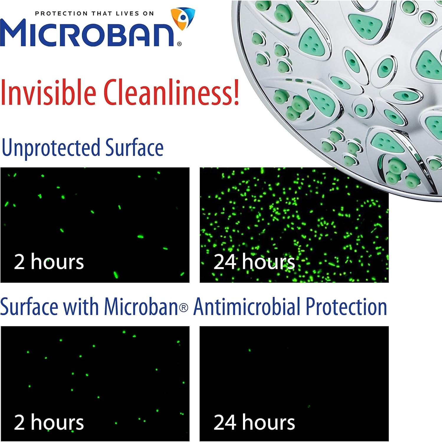 Cabezal de Ducha AquaDance 5504 4" Antimicrobiano 6 Configuraciones