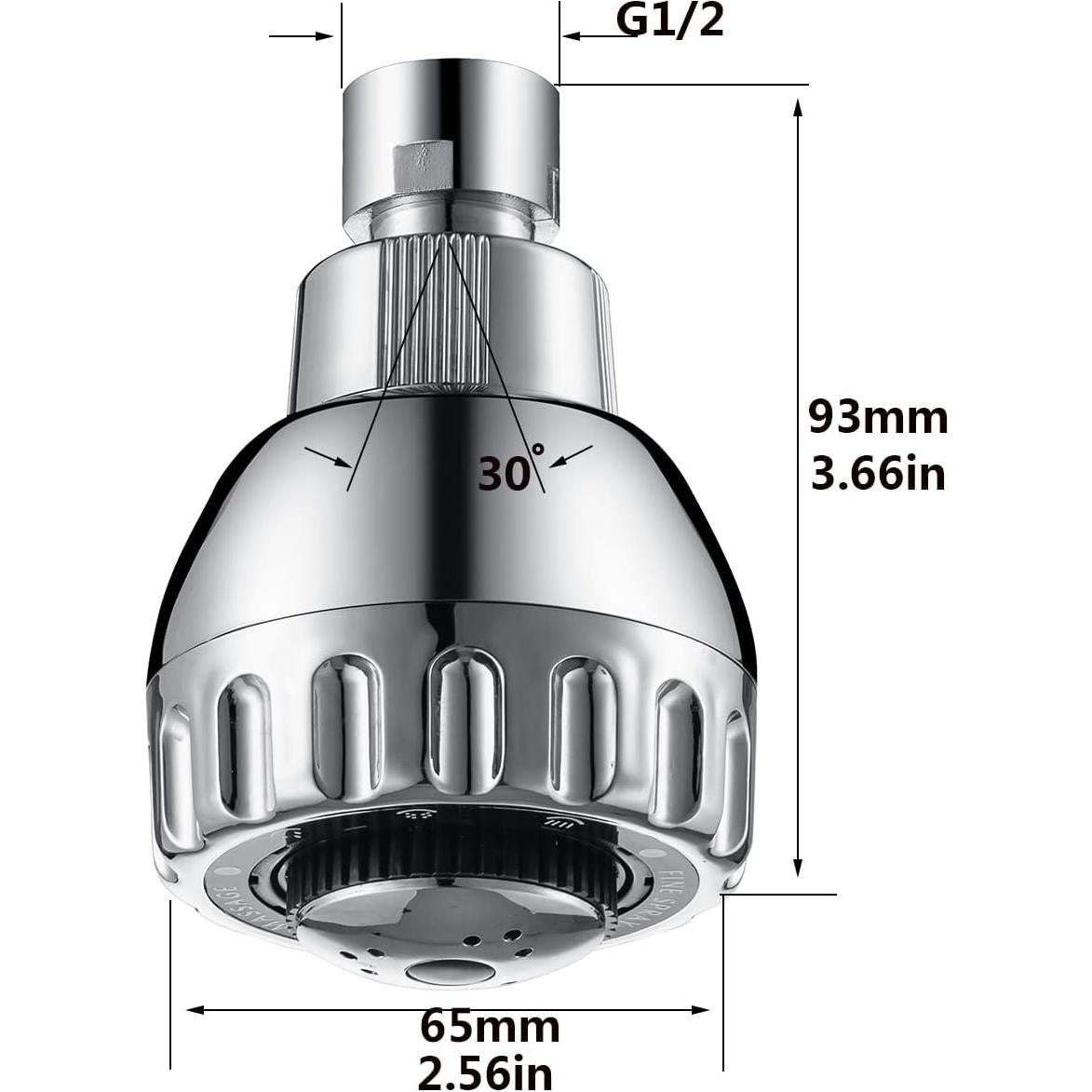 Cabezal de Ducha Alta Presión Techzm 3 Configuraciones Cromo