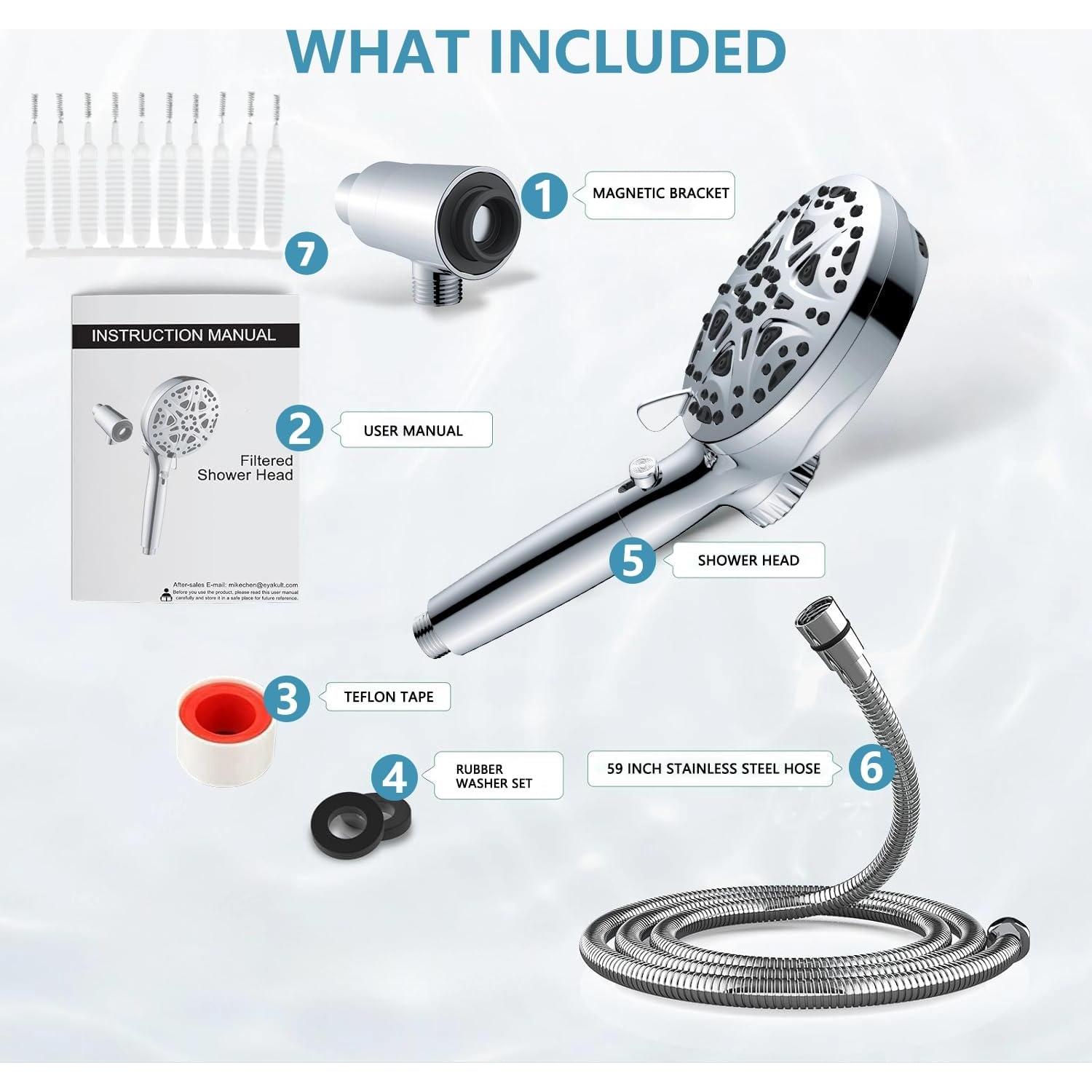 Cabezal de Ducha Filtrado Evoifun 10 Configuraciones 182.88 cm