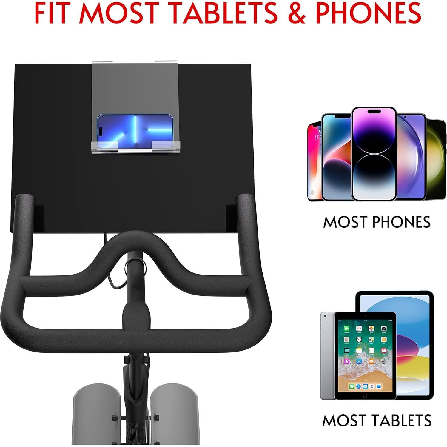 Phone Holder & Tablet Holder Mount Compatible with OG Bike & Bike Plus Accessories, Tablet Stand Compatible with Peloton Row & Tread