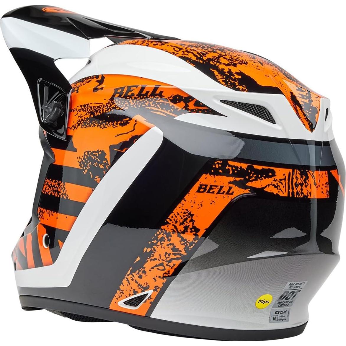 Casco de Motocross BELL MX-9 MIPS Negro/Anaranjado