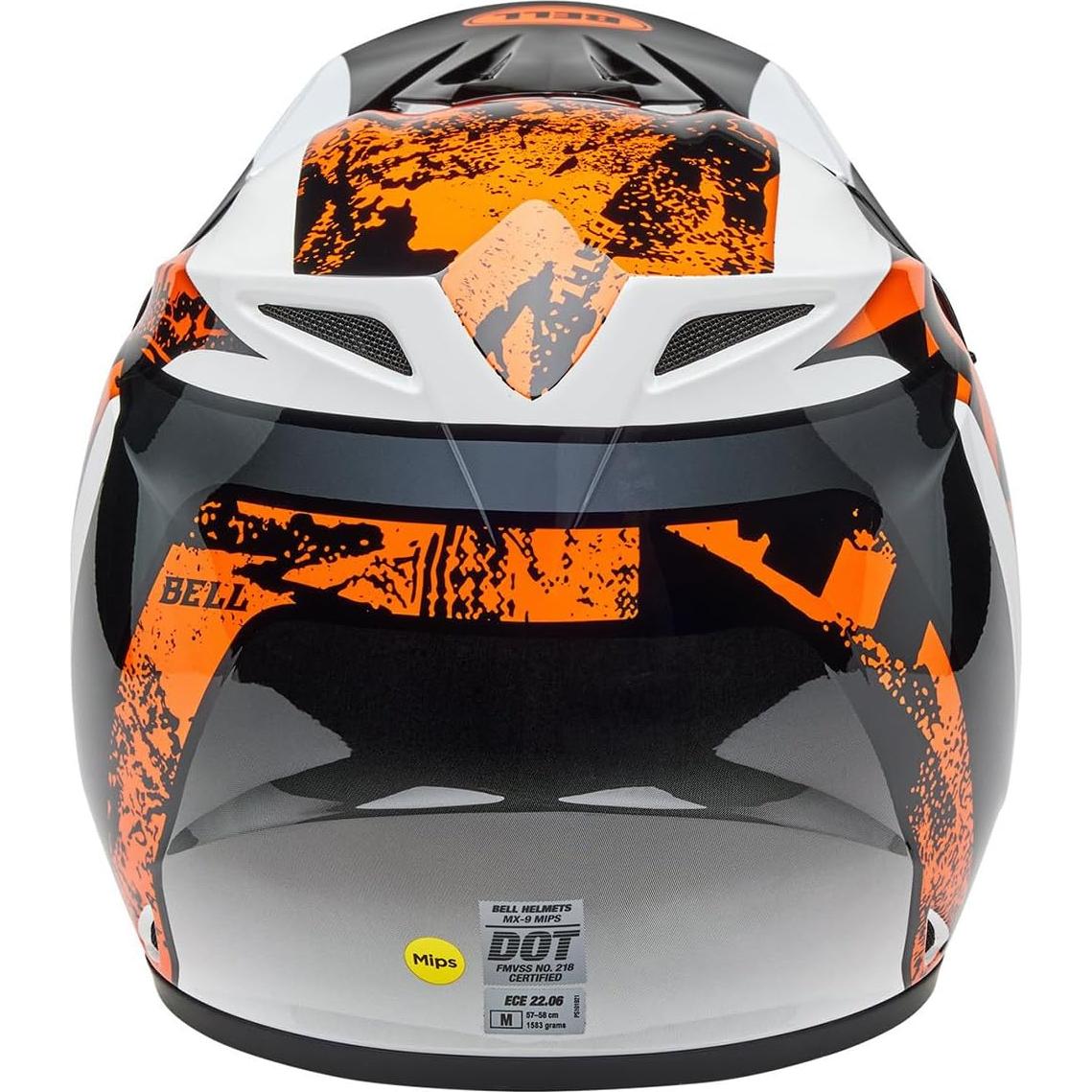 Casco de Motocross BELL MX-9 MIPS Negro/Anaranjado