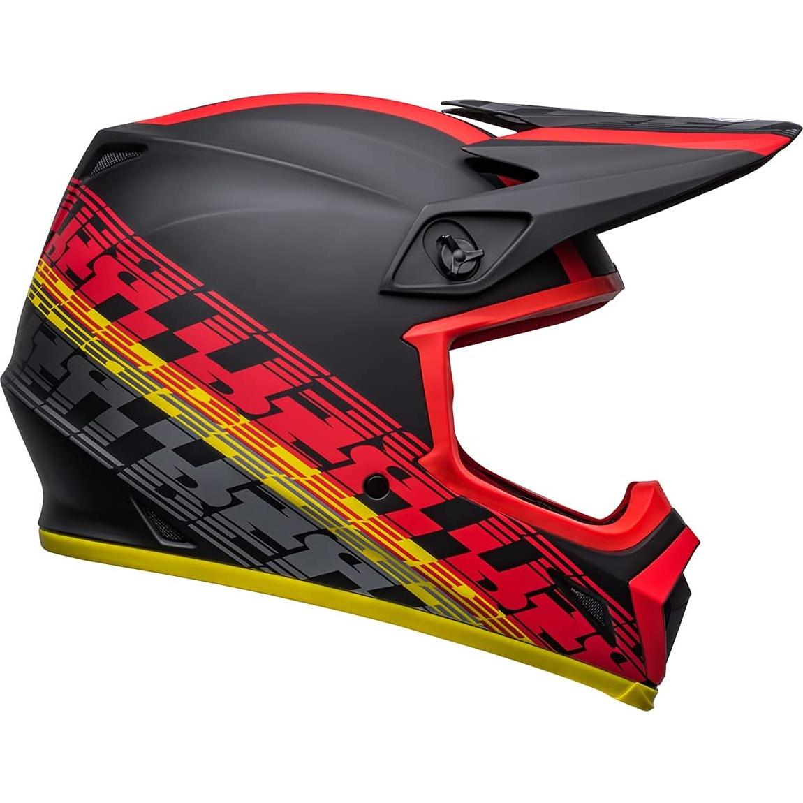 Casco BELL MX-9 MIPS Motocross Negro Mate Rojo Mediano