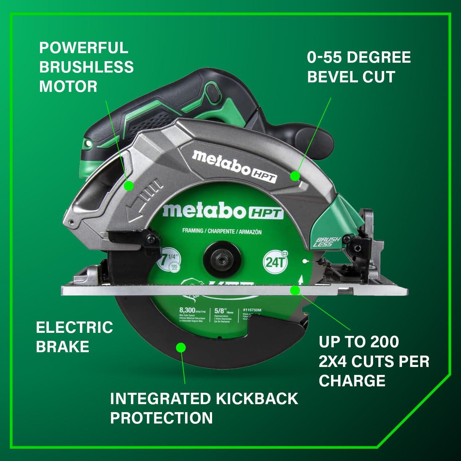 Sierra Circular Inalámbrica Metabo HPT 18V 7-1/4" Alto Torque
