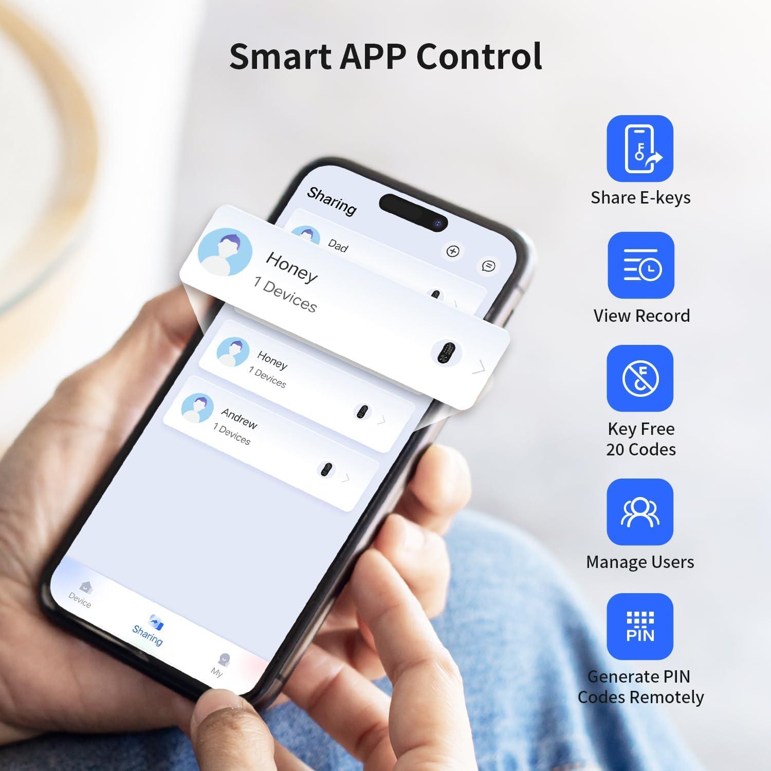 Cerradura Inteligente TEEHO TE341 Bluetooth con Control APP - Plata