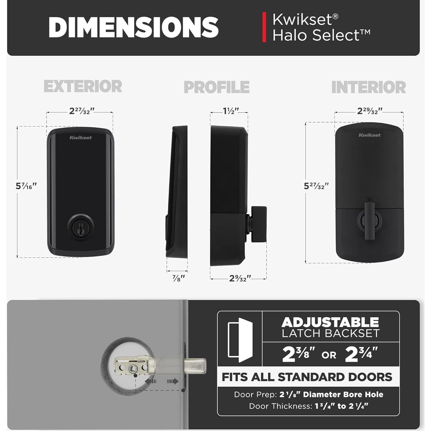 Cerradura Inteligente Kwikset Halo Select Wi-Fi Negro Mate