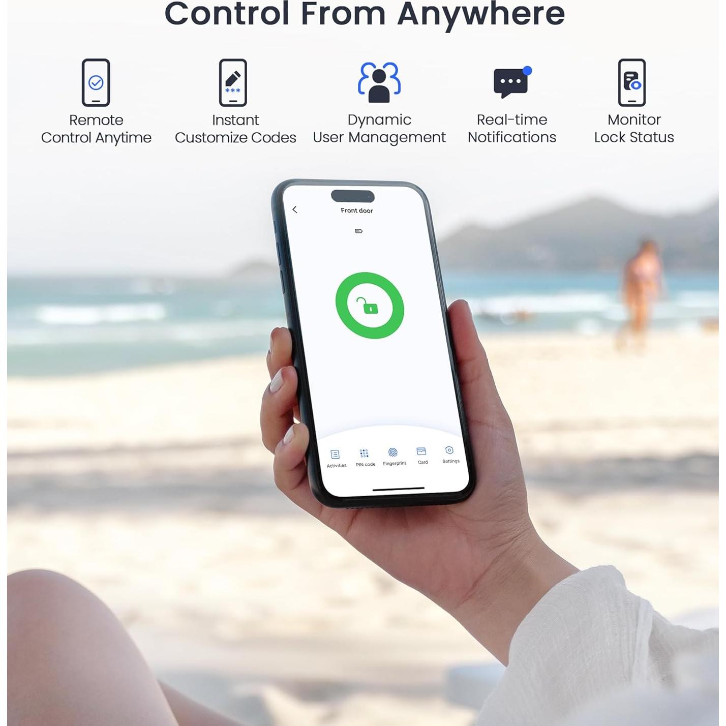Cerradura Inteligente Veise VE017G Wi-Fi con Huella Dactilar