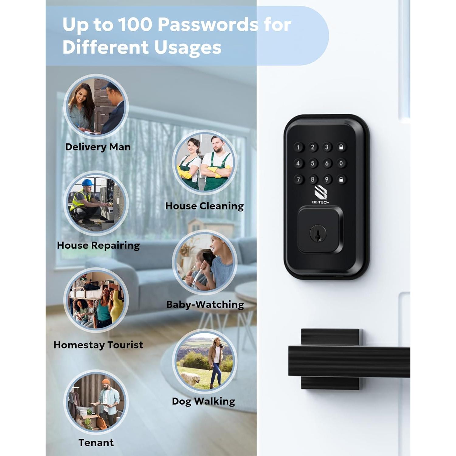 Cerradura Digital Inteligente BE-TECH con Teclado y 2 Llaves