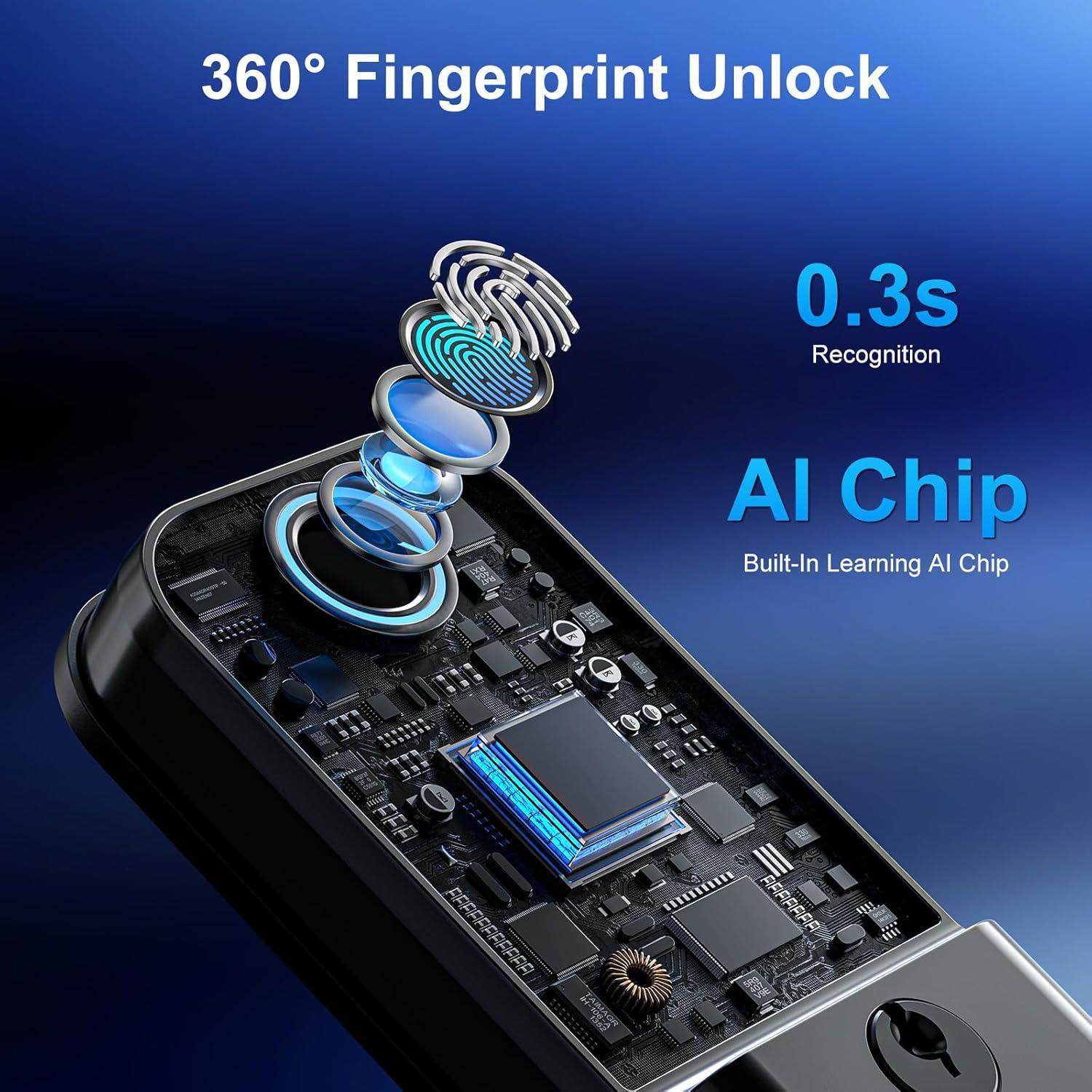 Cerradura Inteligente UYF M4 Pro WiFi con Huella Dactilar