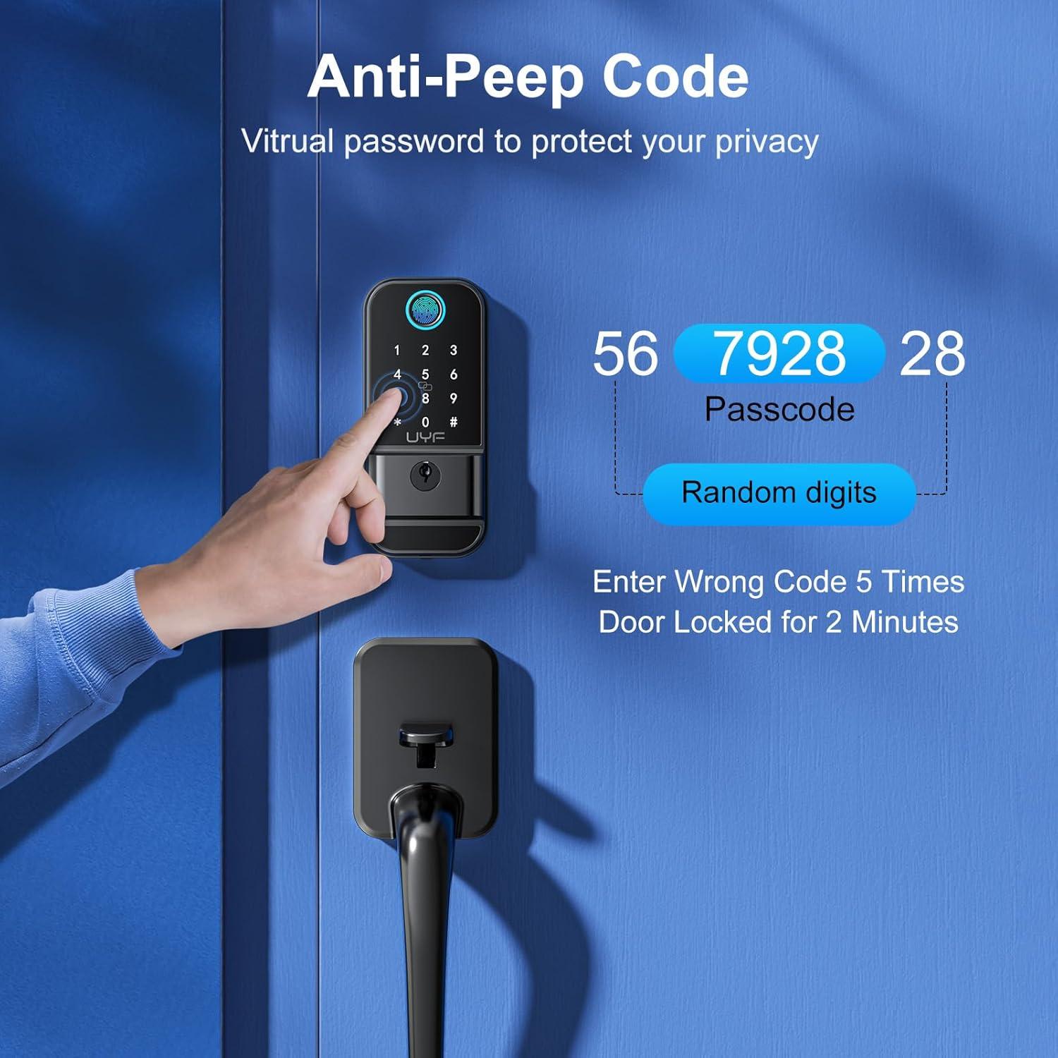 Cerradura Inteligente UYF M4 Pro WiFi con Huella Dactilar