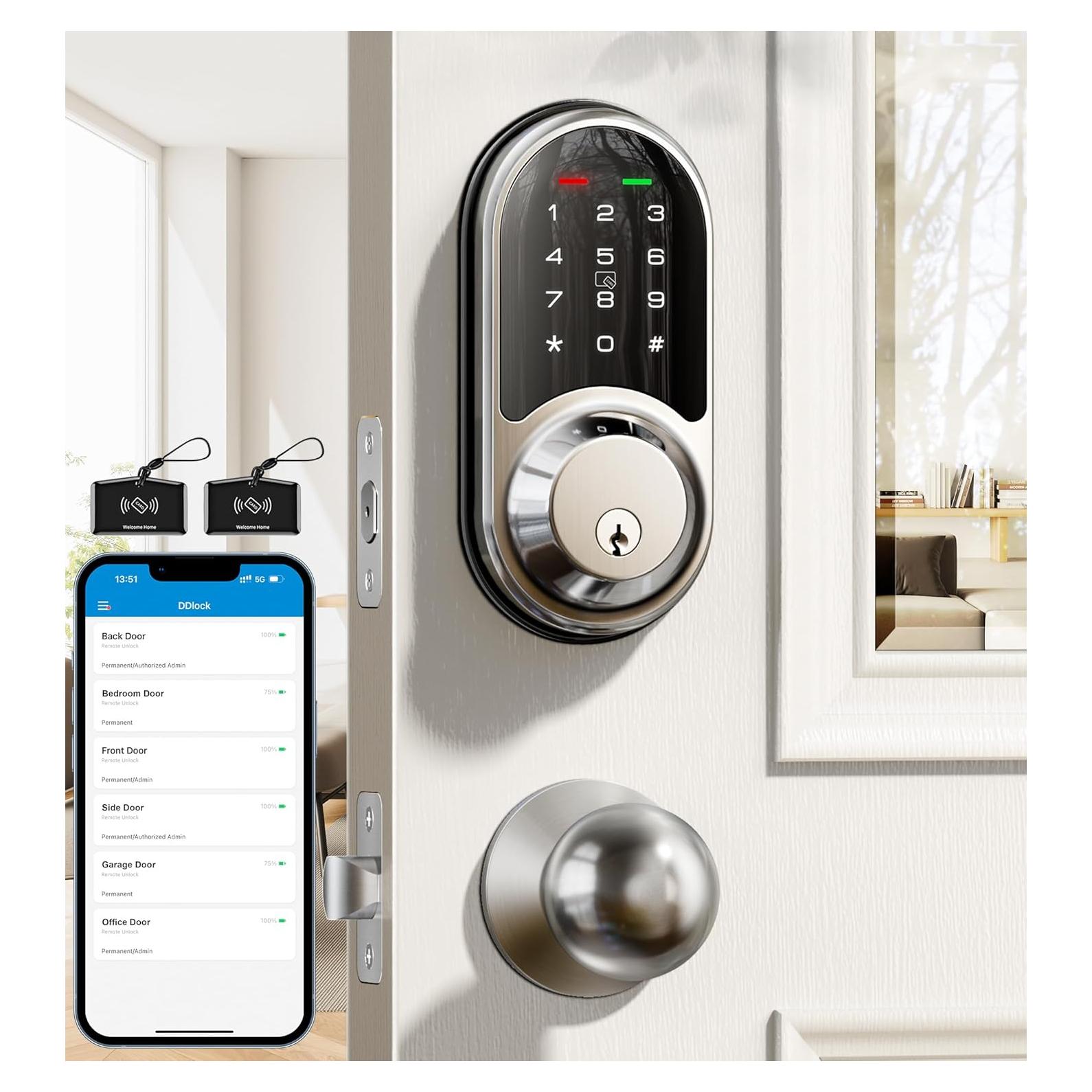 Cerradura Inteligente Veise RZ06C con Teclado y Manijas, IP54