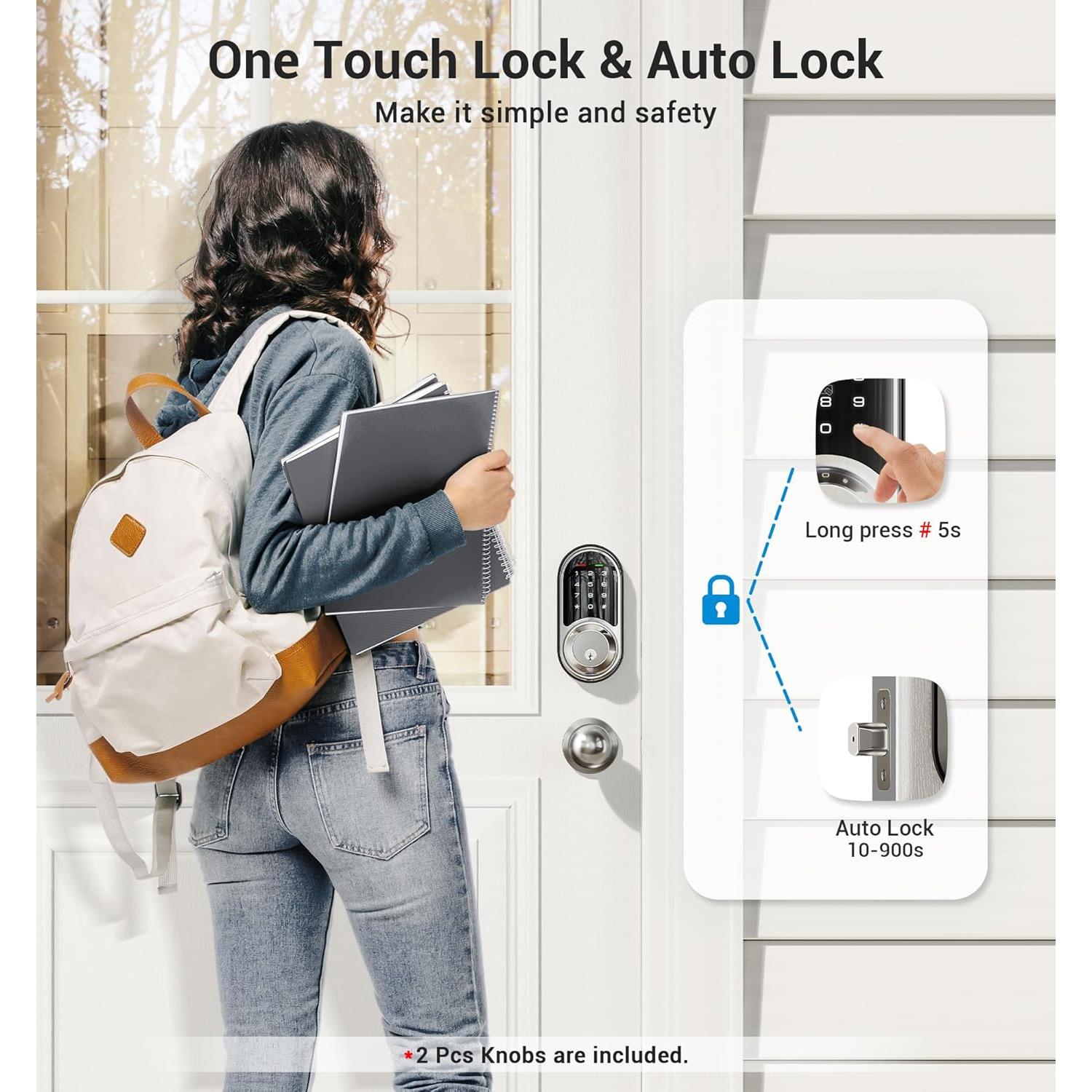 Cerradura Inteligente Veise RZ06C con Teclado y Manijas, IP54