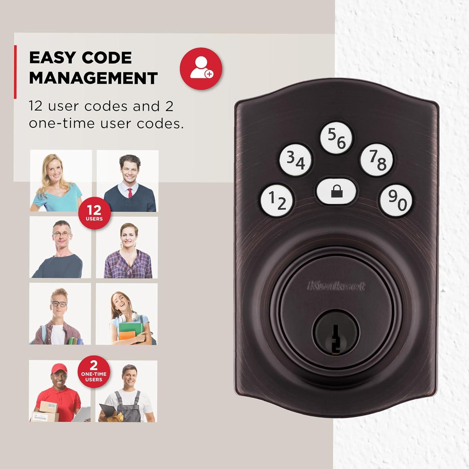 Cerradura Electrónica Kwikset Powerbolt 240 Bronce Veneciano