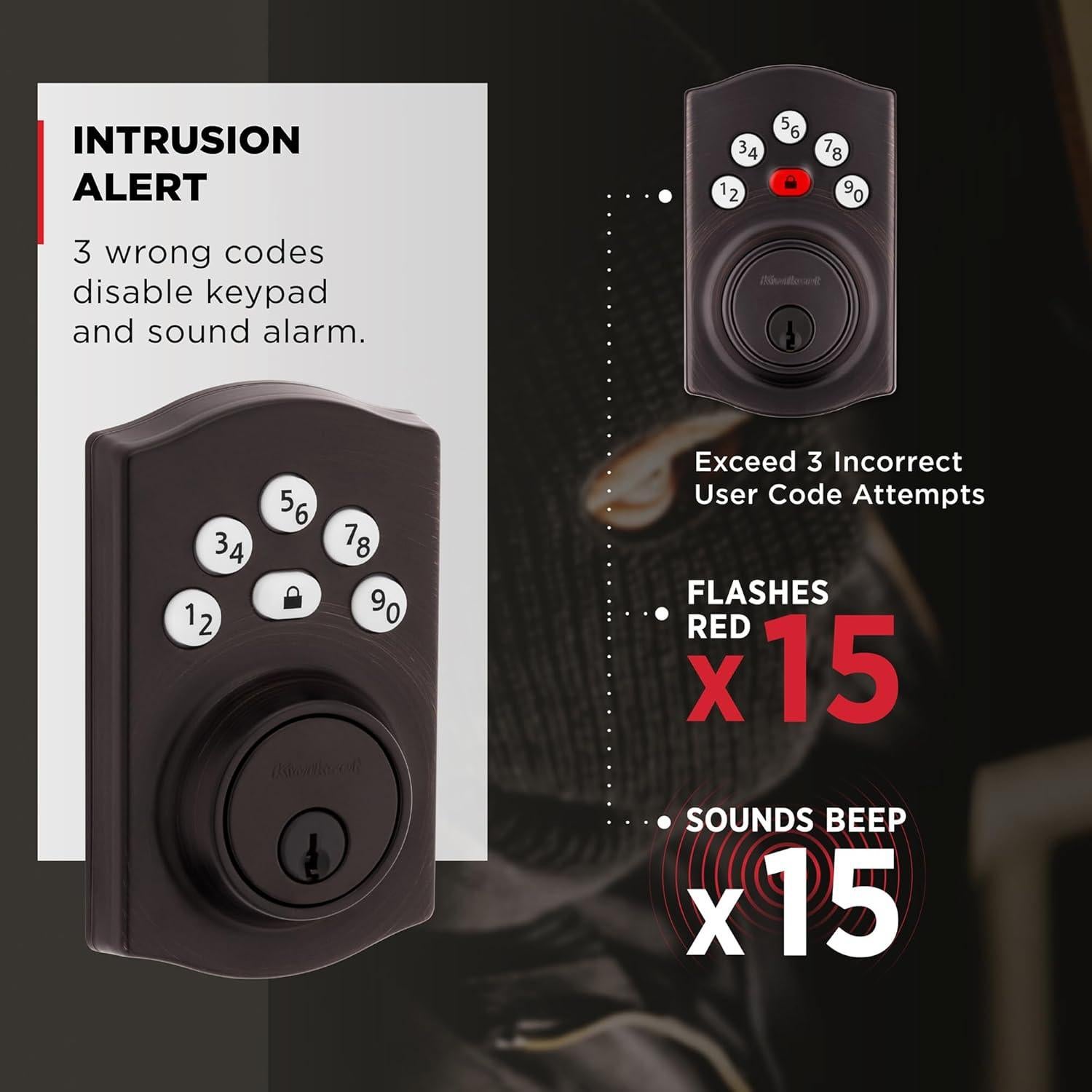 Cerradura Electrónica Kwikset Powerbolt 240 Bronce Veneciano