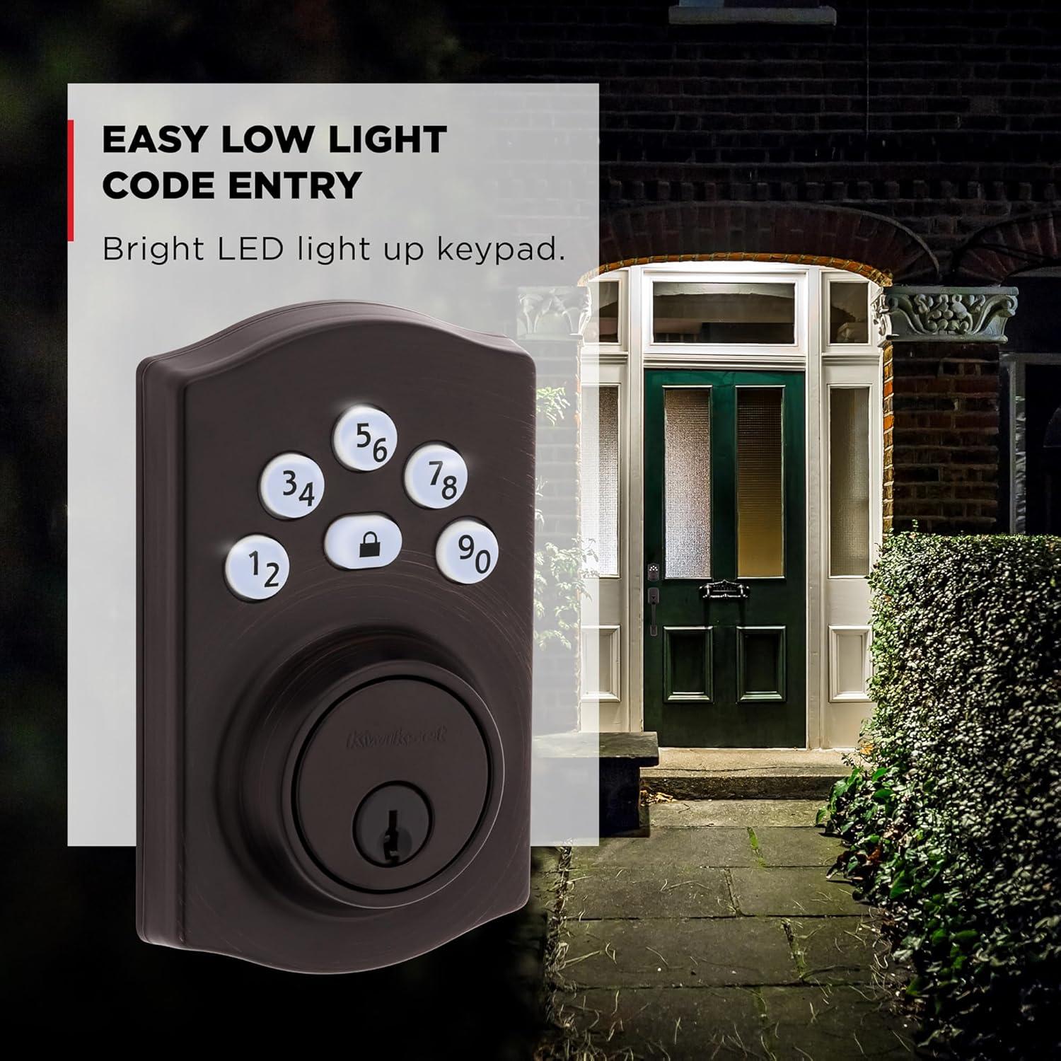 Cerradura Electrónica Kwikset Powerbolt 240 Bronce Veneciano