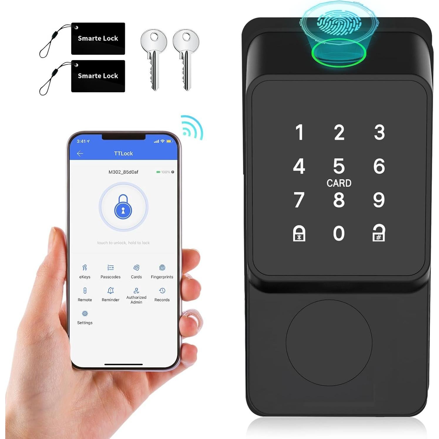 Cerradura Inteligente Mutak HS0037 Biométrica 6 en 1 con APP