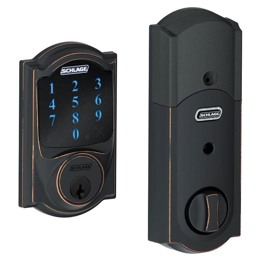 Cerradura Inteligente Schlage Connect Camelot con Alarma Bronce