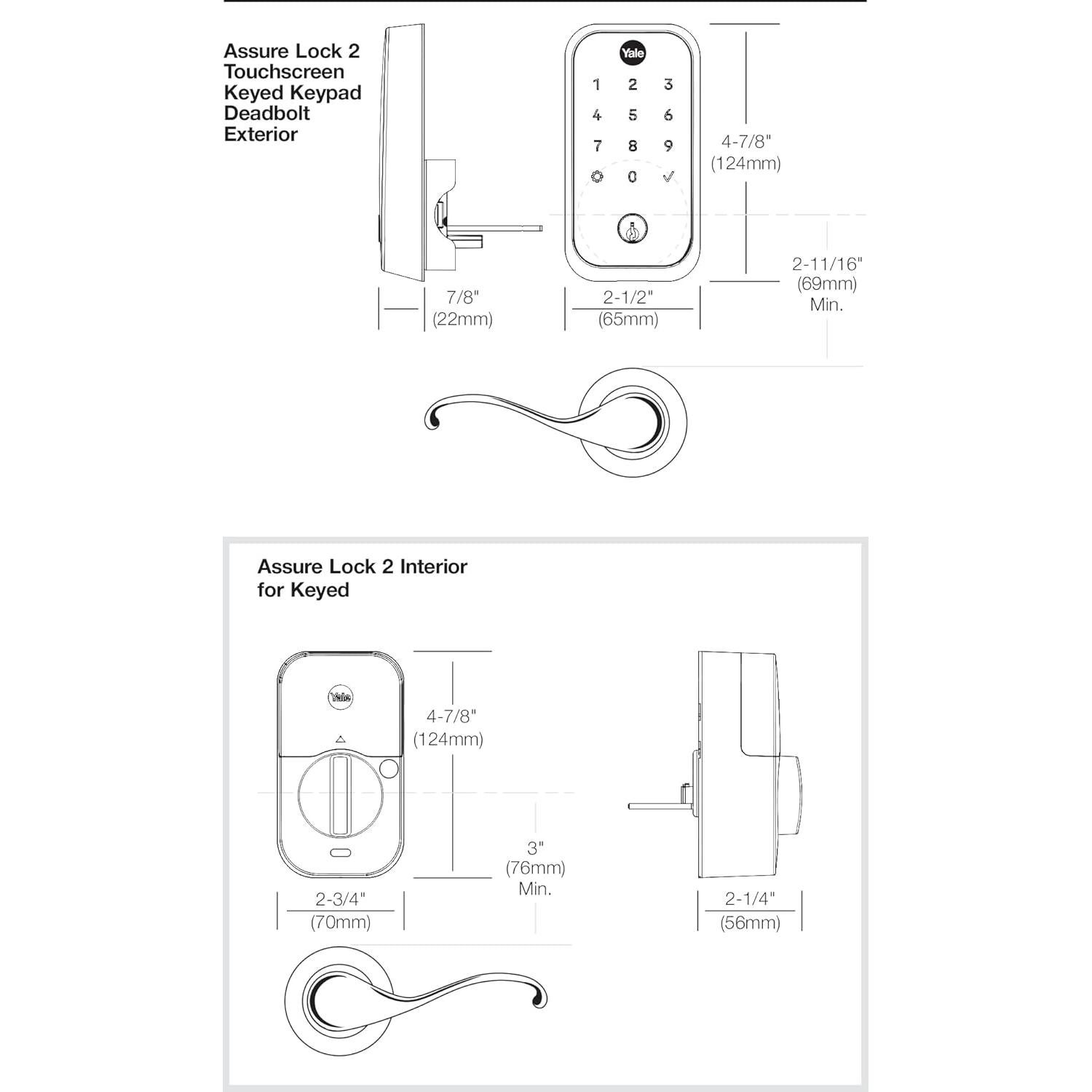 Cerradura Digital Yale Assure Lock 2 Z-Wave Suede Negro