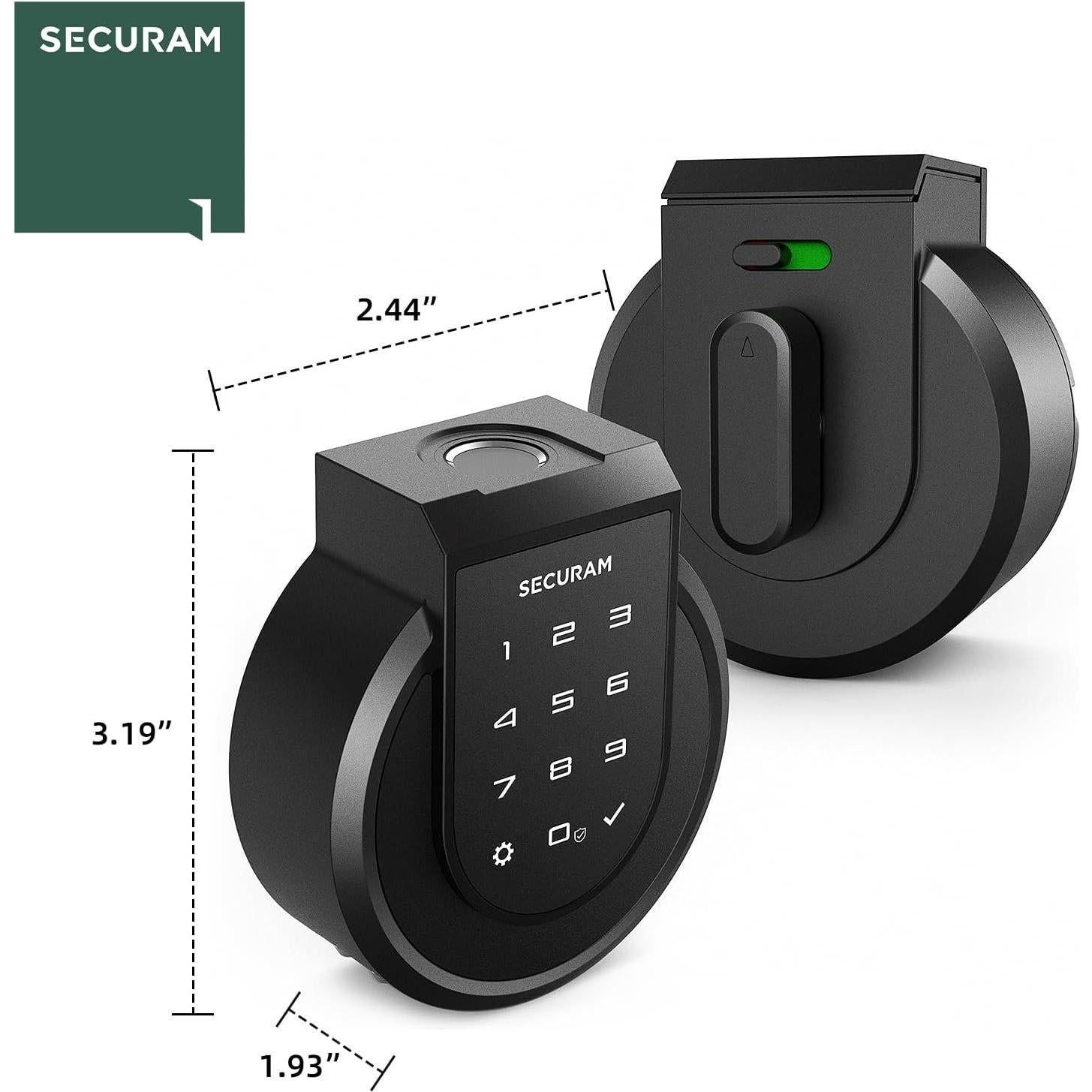 Cerradura Inteligente SECURAM Touch Biométrica Bluetooth Negra
