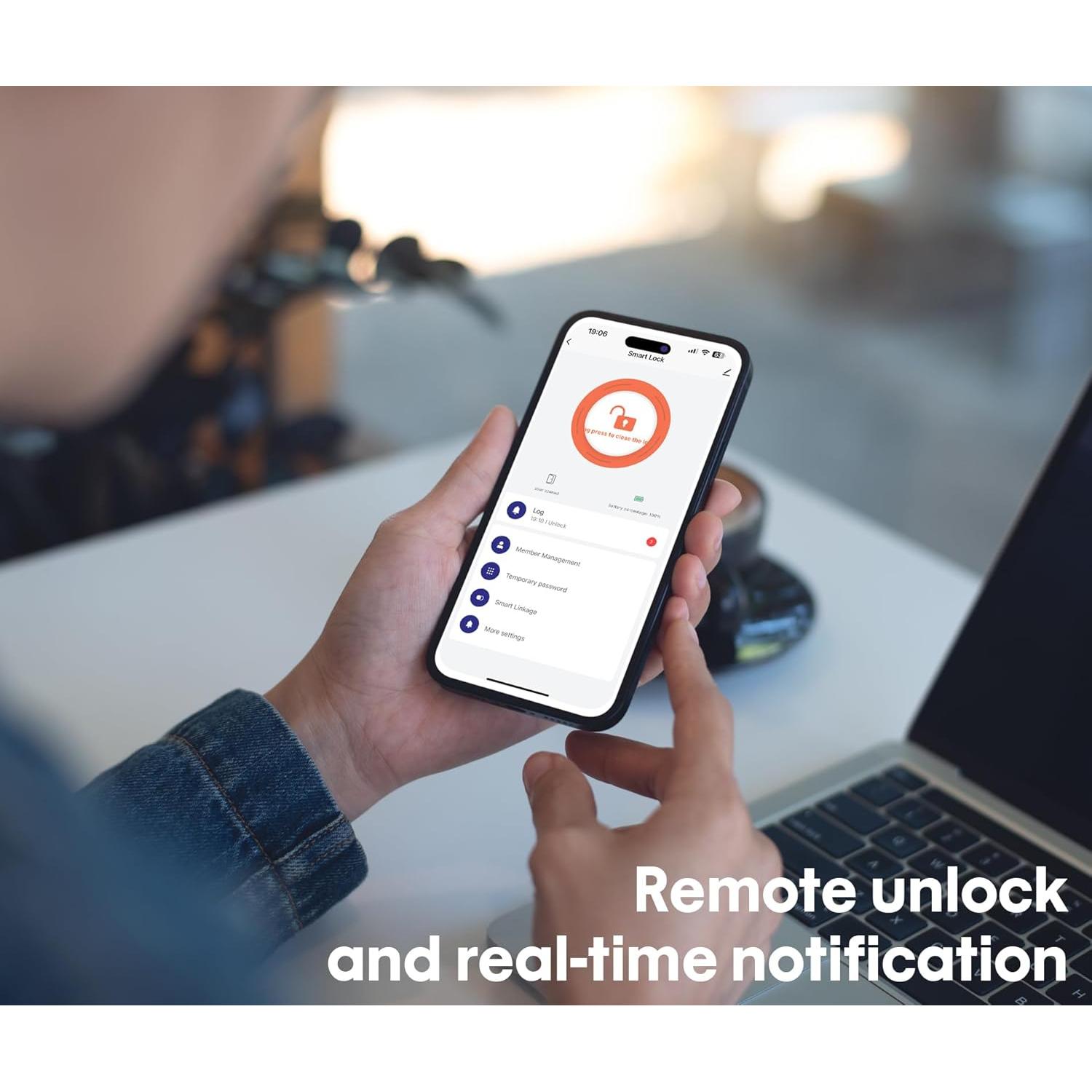 Cerradura Inteligente Hutehoute Wi-Fi Control Remoto IP65