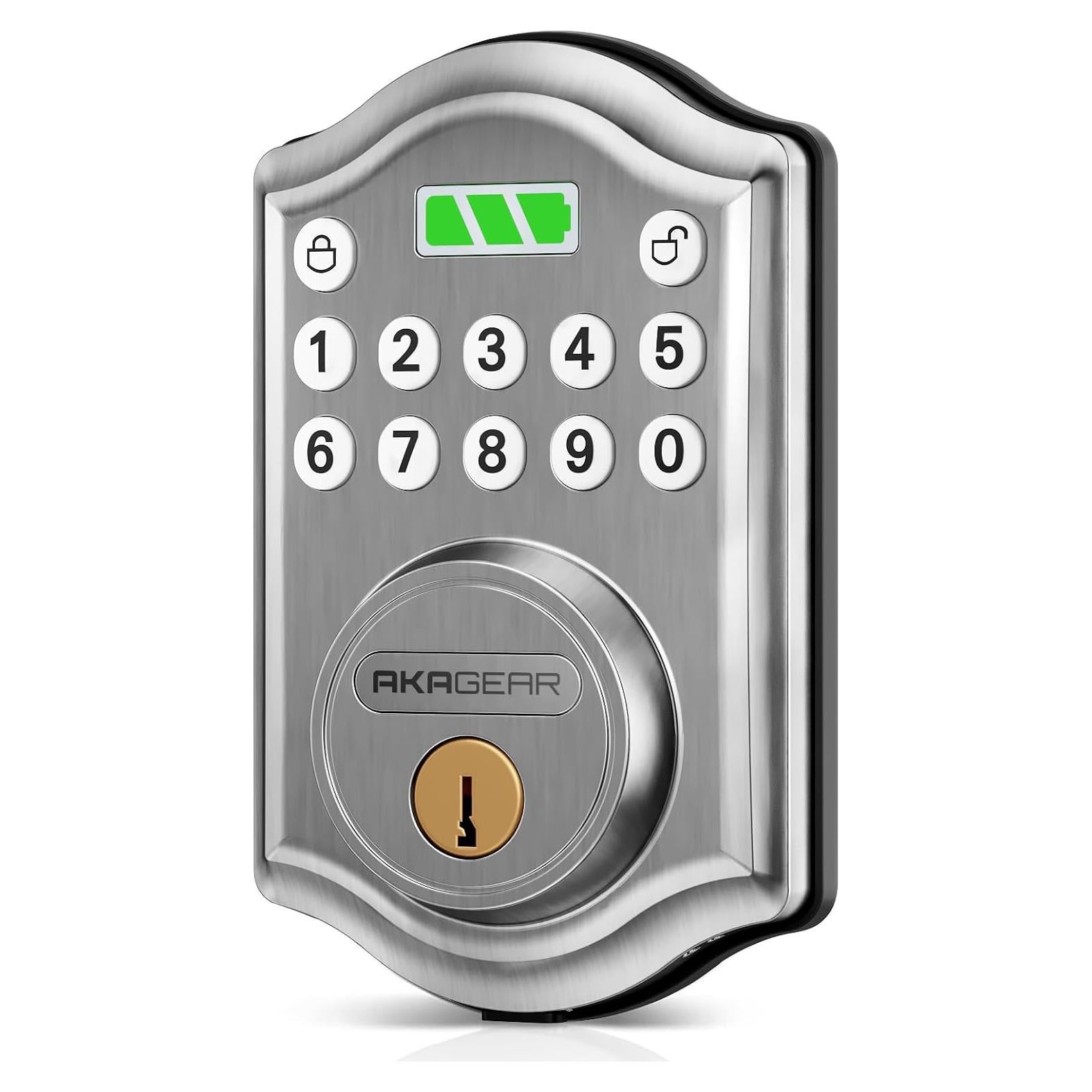 Cerradura inteligente sin llave AkaGear DS10 Mini Níquel Satinado