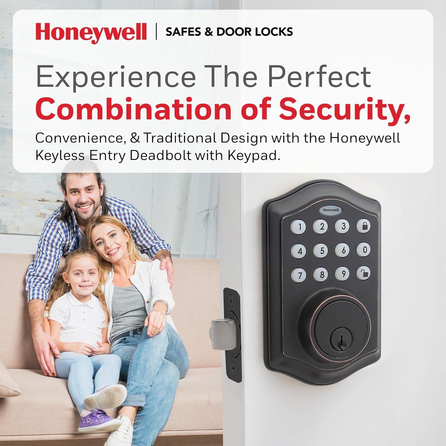 Cerradura Electrónica Honeywell de Entrada Sin Llave Bronce