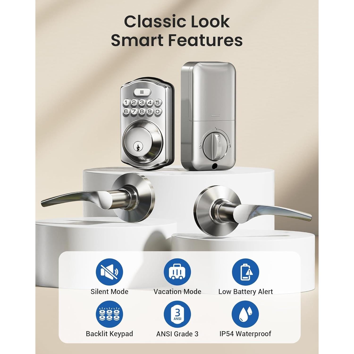 Cerradura Electrónica Veise KS01B con Teclado y Manijas