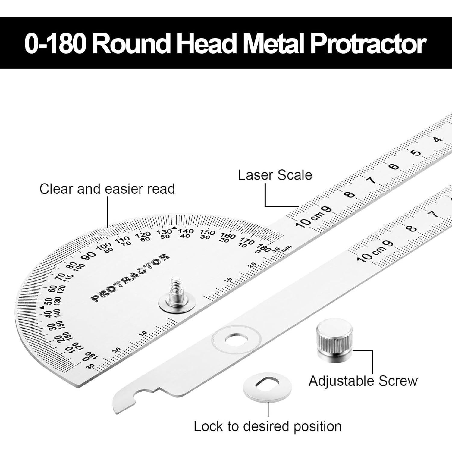 Transportador de Ángulo de Acero Inoxidable Nortools 10 cm