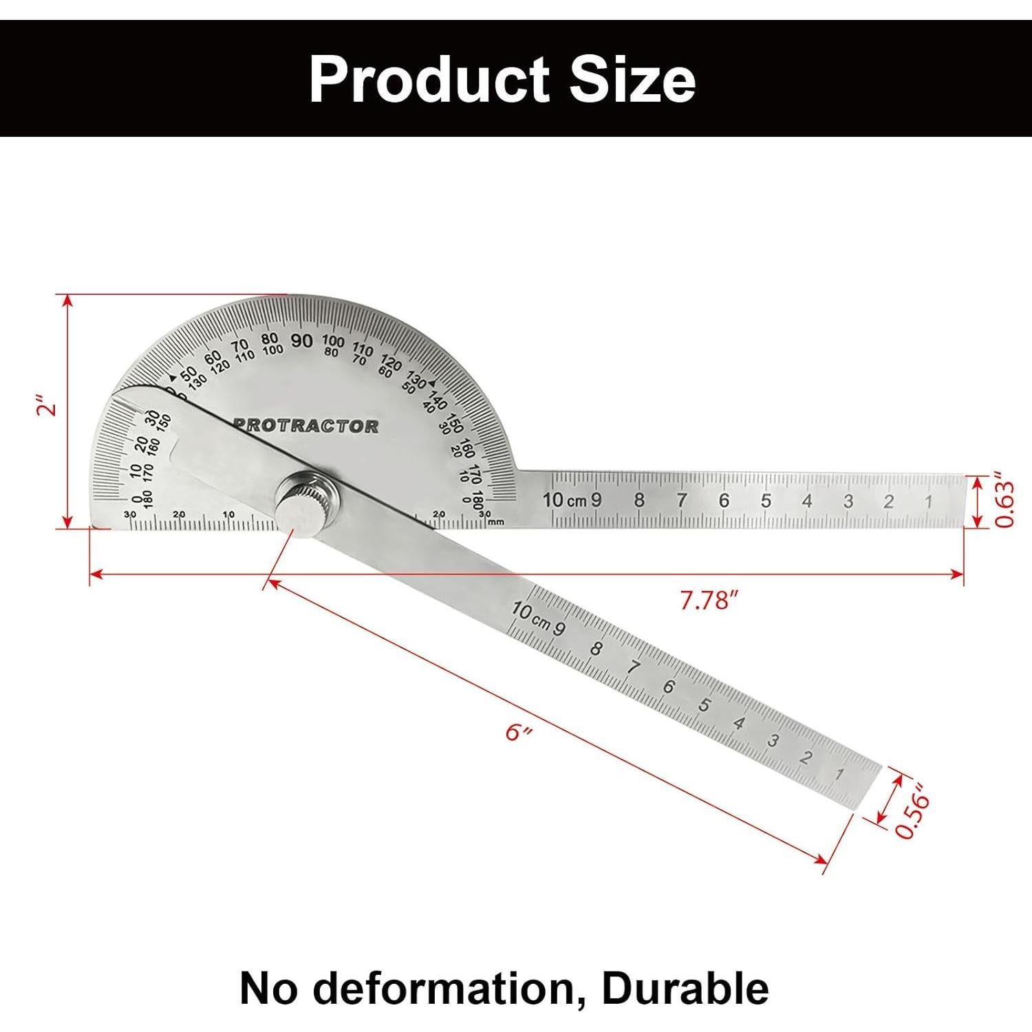 Transportador de Ángulo de Acero Inoxidable Nortools 10 cm